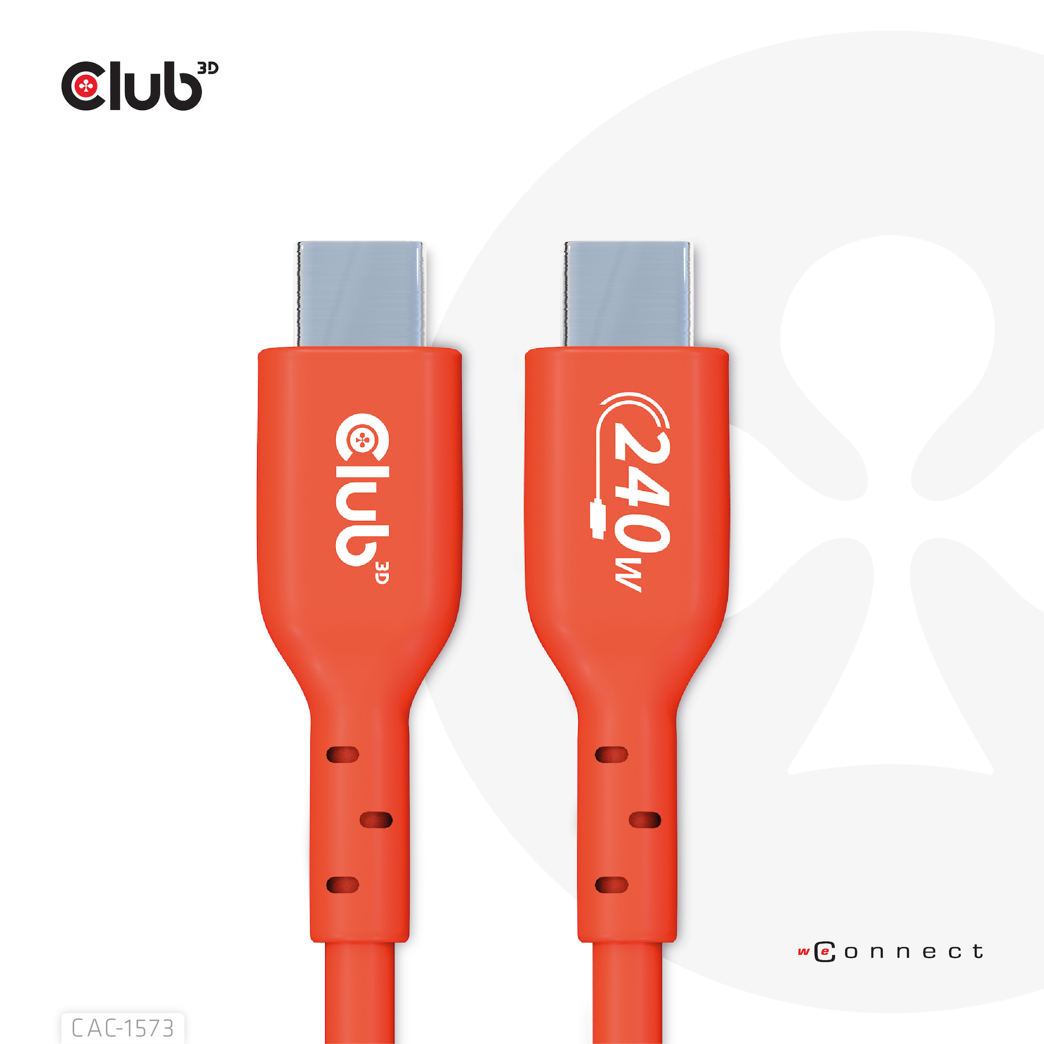 Club 3D USB-Kabel - 24 pin USB-C (M) zu 24 pin USB-C (M) - USB 2.0 - 48 V - 5 A - 2 m - bi-direktional - bis zu 240 W, Ansicht 2