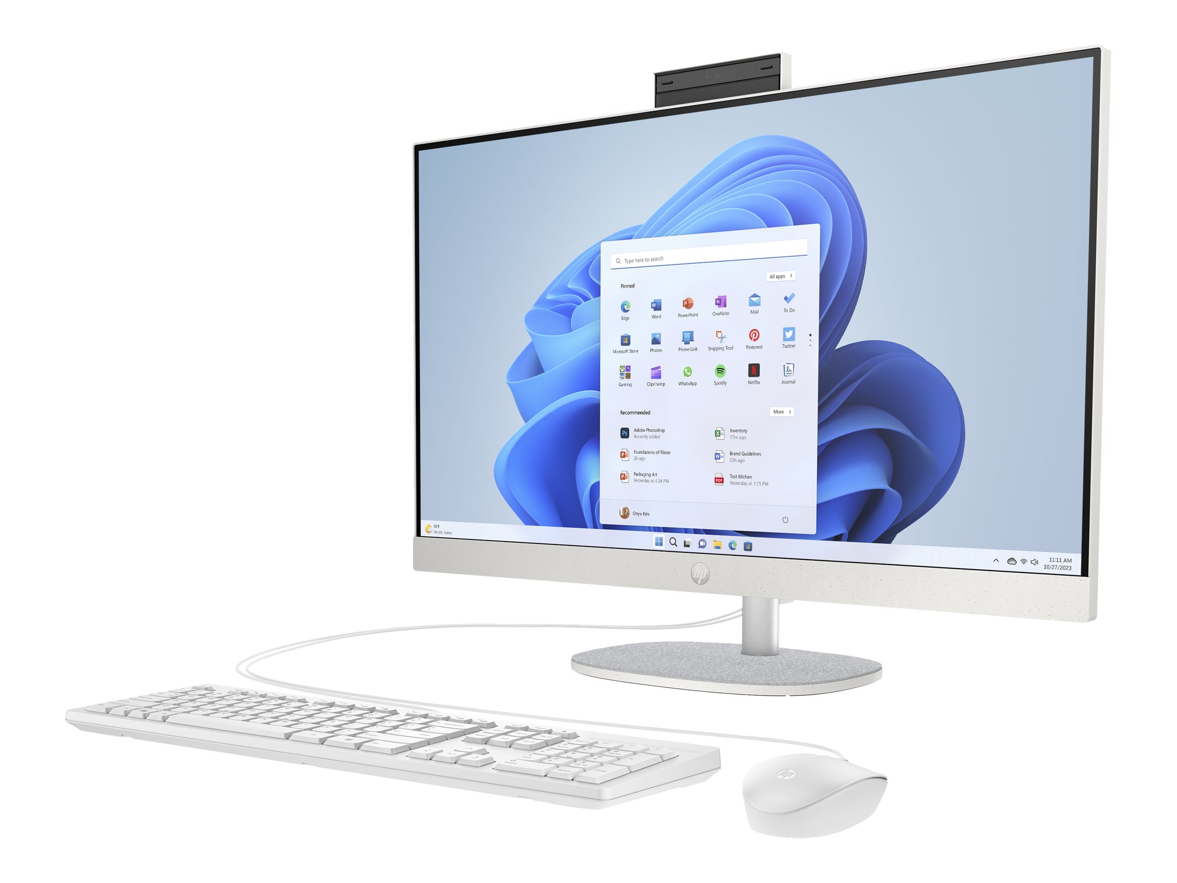 HP 27-cr0104ng - All-in-One (Komplettlösung) - Ryzen 7 7730U / 2 GHz - RAM 16 GB - SSD 1 TB - NVMe - Radeon Graphics - Wi-Fi 6, Bluetooth, 1GbE - WLAN: 802.11a/b/g/n/ac/ax, Bluetooth 5.4 - Win 11 Home - Monitor: LED 68.6 cm (27")