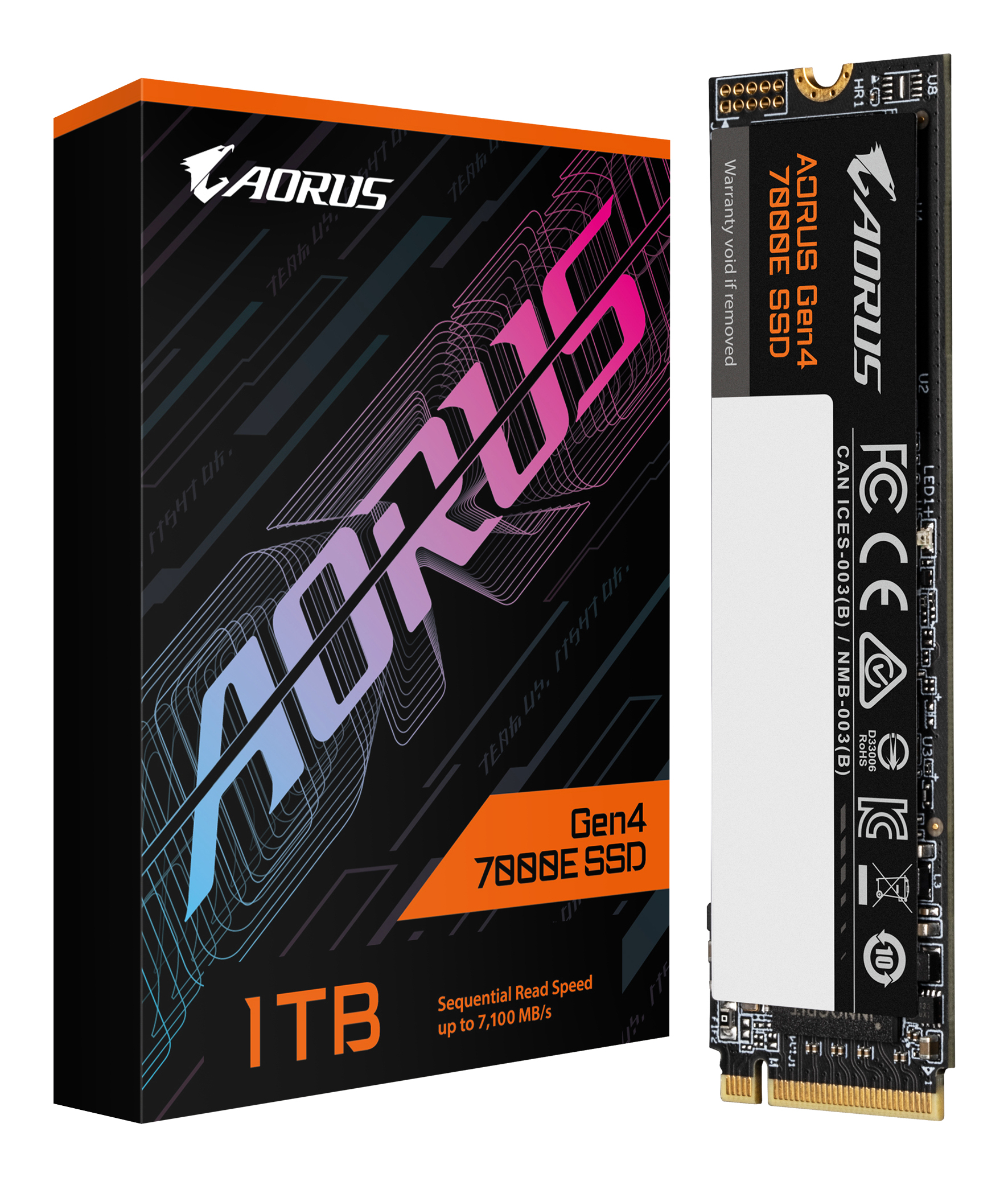 Gigabyte AORUS Gen4 7000E - SSD - 1 TB - intern - M.2 2280 - PCIe 4.0 x4 (NVMe), Ansicht 2