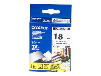 Brother Schwarz auf Weiß - Rolle (1,8 cm x 8 m) laminiertes Band, Ansicht 2
