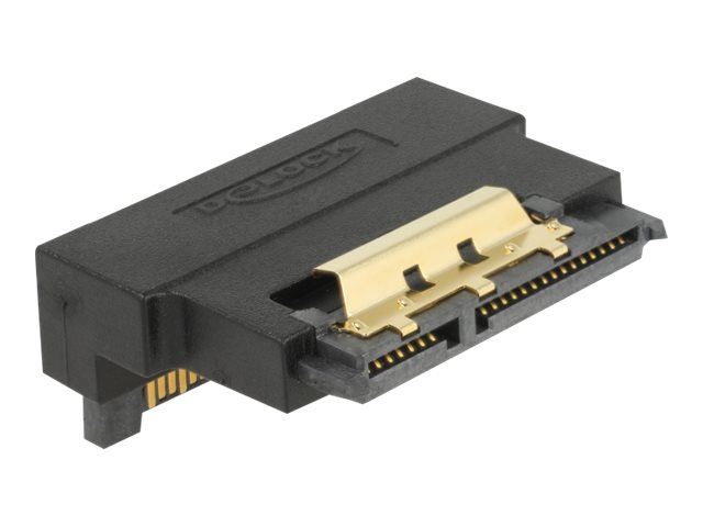 Delock Adapter SATA 22 Pin Buchse mit Einrastfunktion zu Stecker - gewinkelt unten