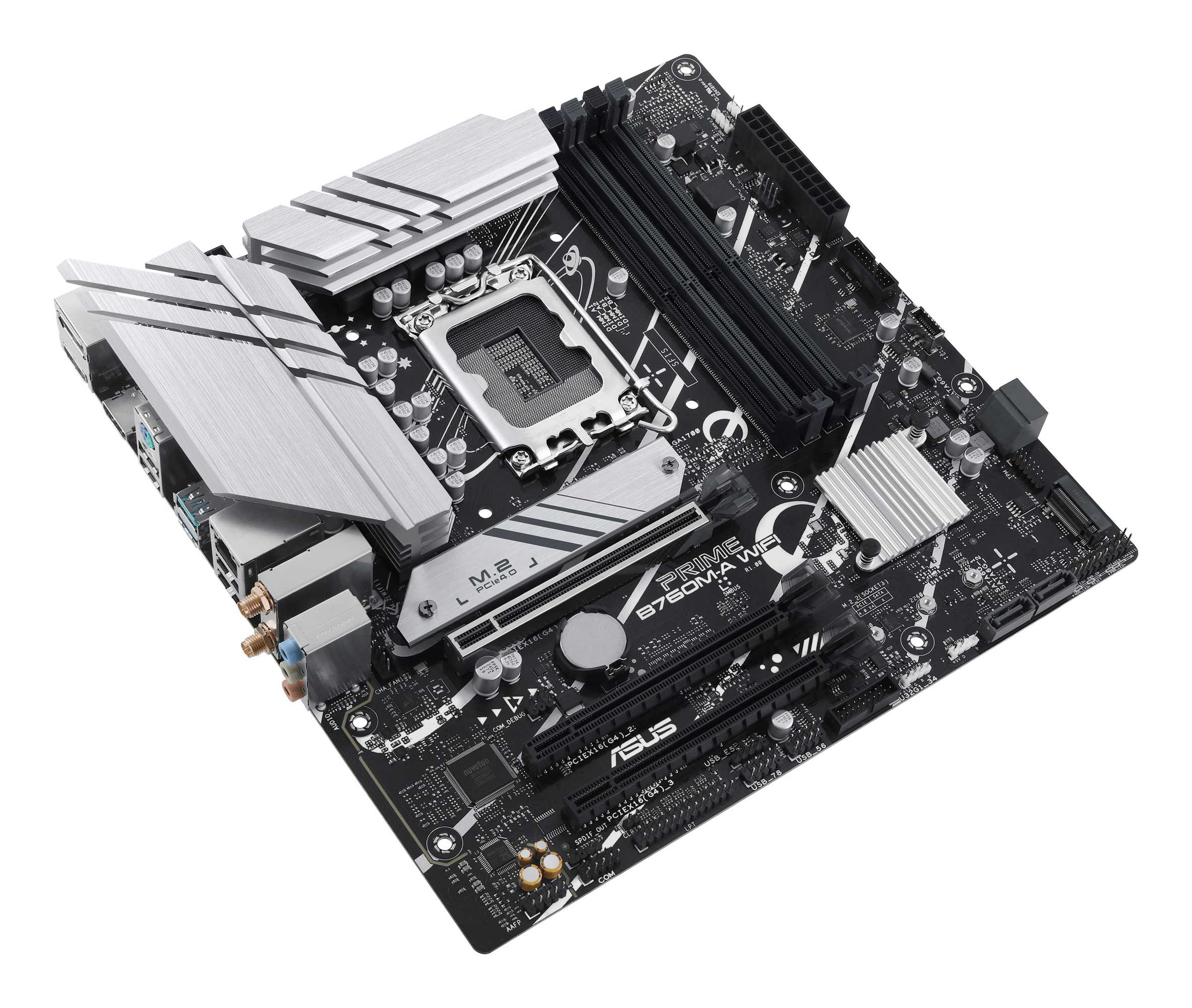 ASUS PRIME B760M-A WIFI - Motherboard - micro ATX - LGA1700-Sockel - B760 Chipsatz - USB 3.2 Gen 1, USB 3.2 Gen 2, Ansicht 2