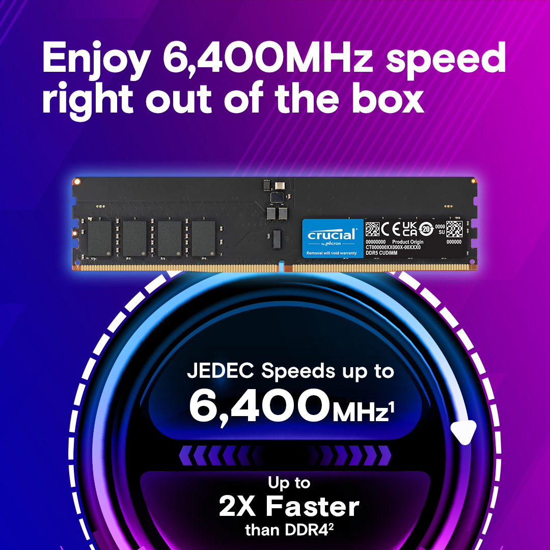 Crucial DDR5 - Modul - 32 GB - DIMM 288-PIN, Ansicht 2