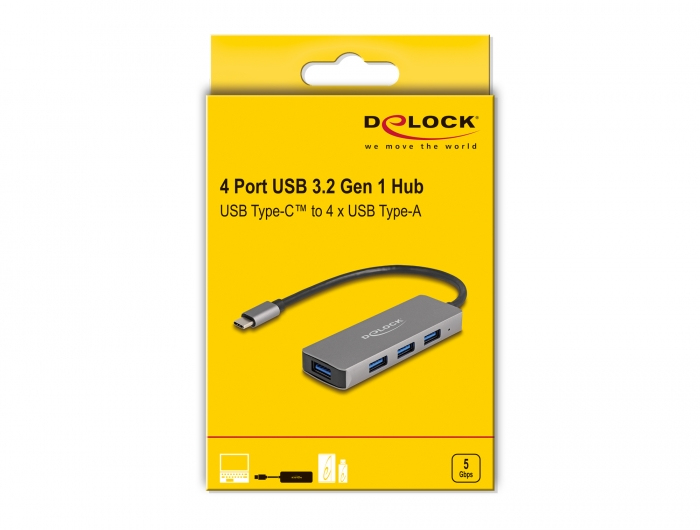 Delock Hub - 4 x USB 3.2 Gen 1 - Desktop, Ansicht 3