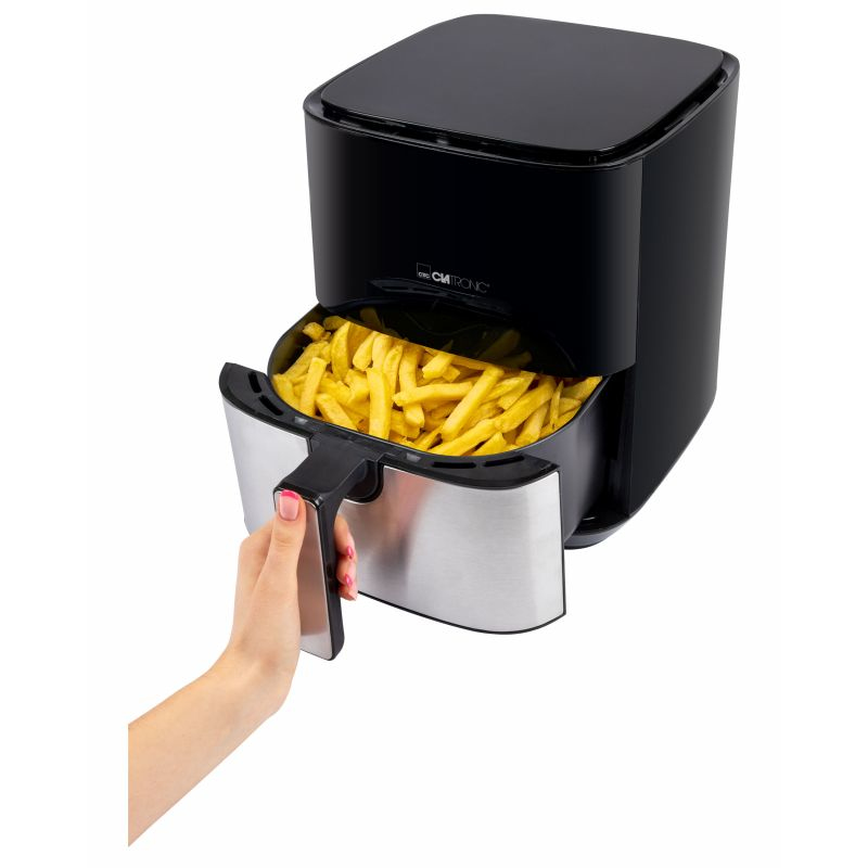 Clatronic FR 3782 H - Heißluftfritteuse - 5 l - 80 °C - 200 °C - Einzelbild - Schwarz - Edelstahl, Ansicht 2