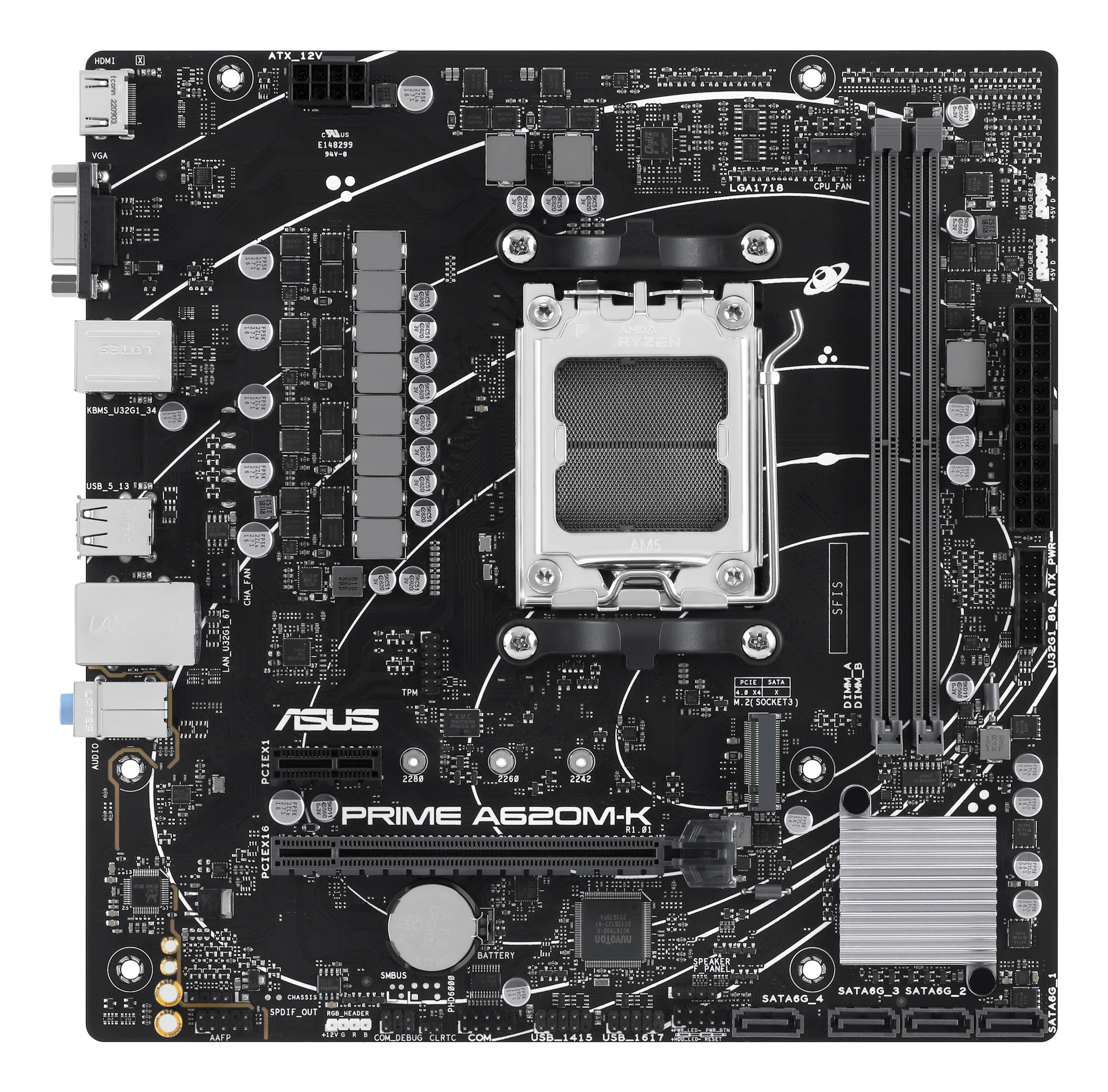 ASUS MB ASUS PRIME A620M-K (AMD,AM5,DDR5,mATX) - AMD Sockel AM5 (Ryzen Zen4), Ansicht 2