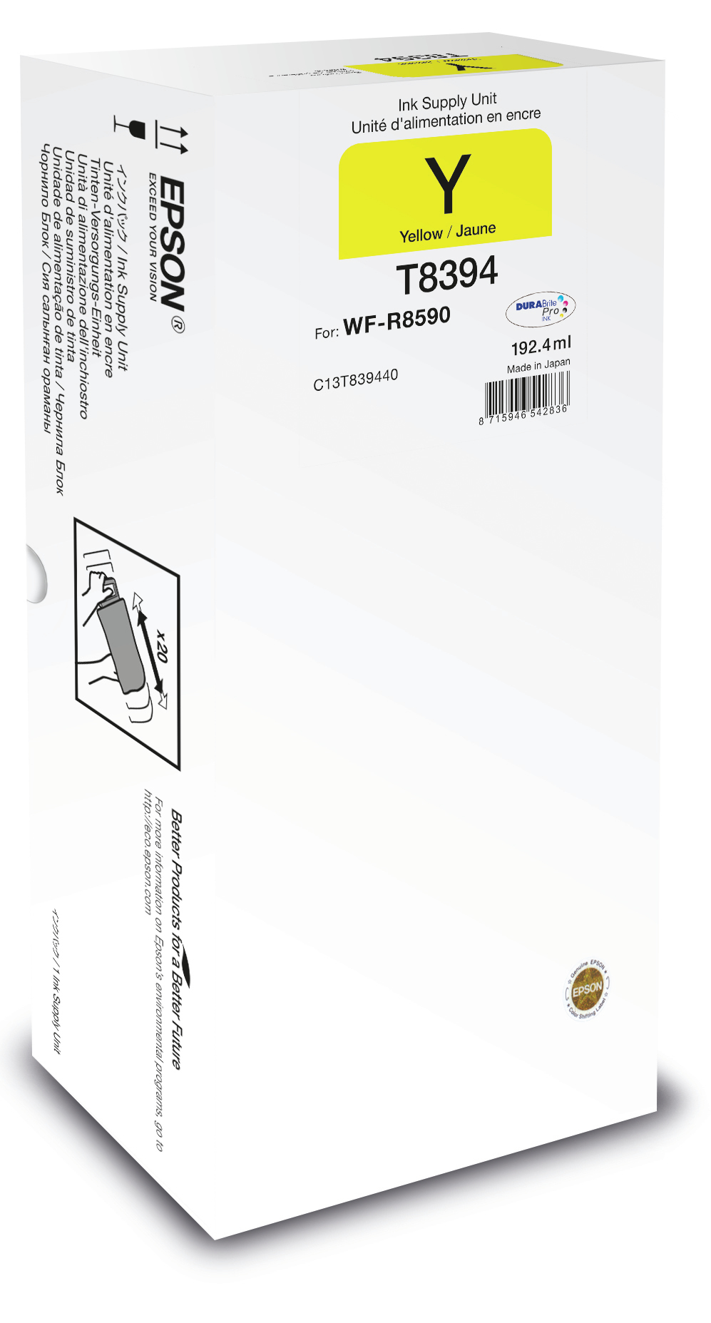 Epson T8394 - XL - Gelb - original - Tinten-Packung, Ansicht 2