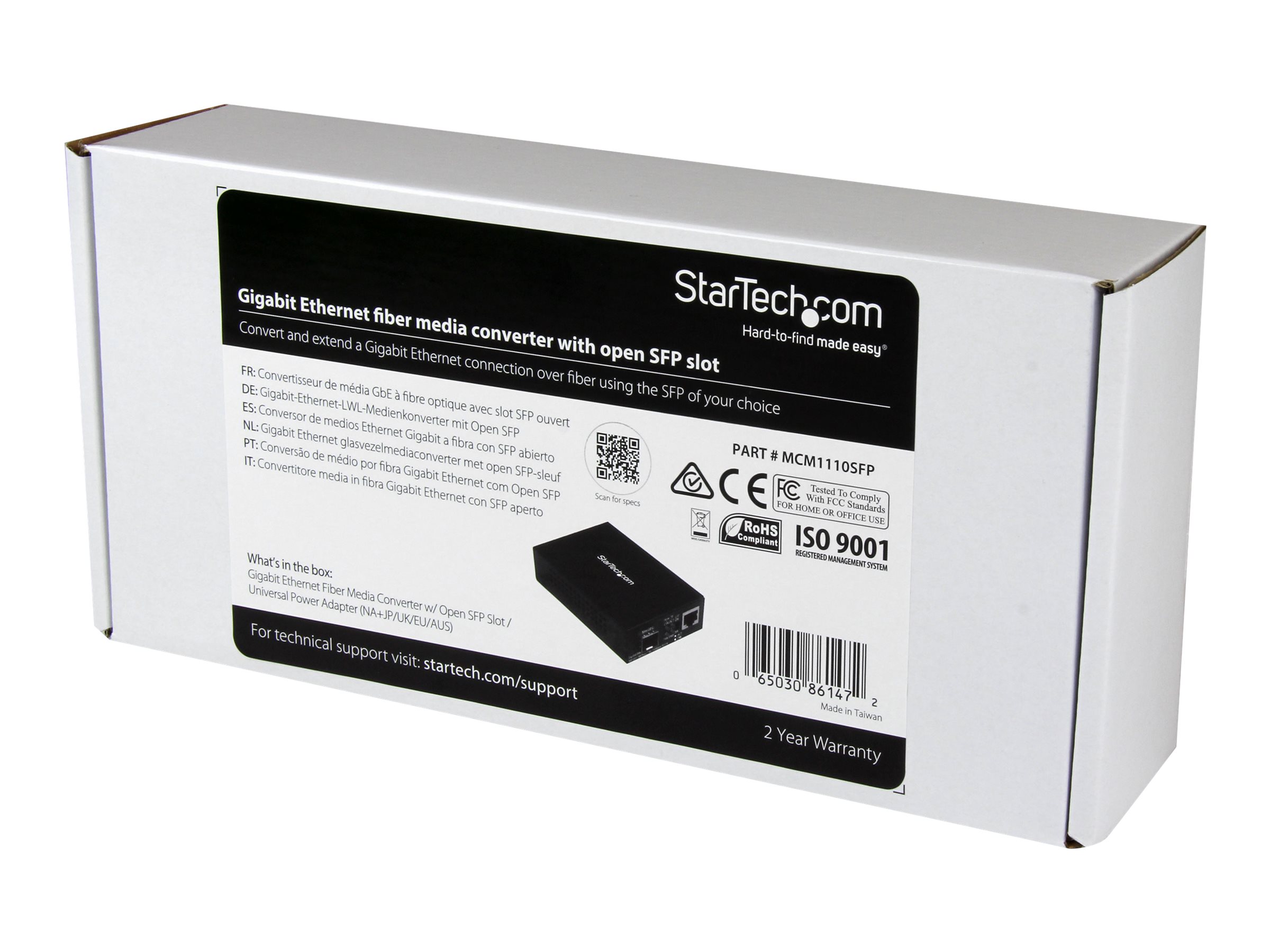 StarTech.com Startech Gigabit Ethernet LWL / Glasfaser Medienkonverter mit SFP - 1000 Mbit/s Multimode Gigabit Ethernet Medienkonverter - Medienkonverter - 1GbE - 10Base-T, 1000Base-LX, 1000Base-SX, 100Base-TX, 1000Base-T - RJ-45 / SFP (mini-GBIC)