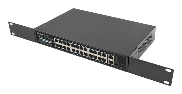 Lanberg Switch 24X 100MB DSP+/2X Combo Rack 19 250W - Switch - 1 Gbps, Ansicht 4