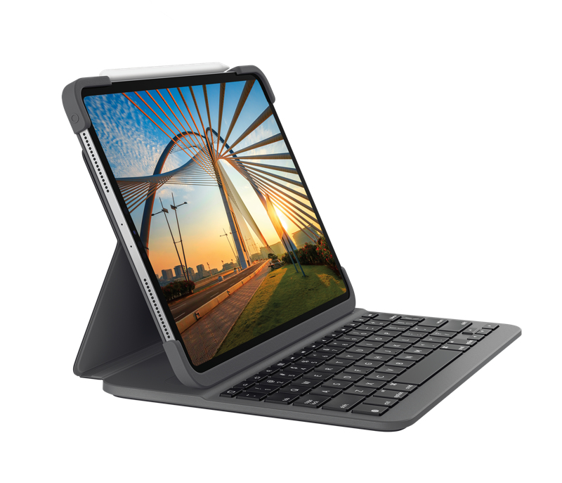 Logitech Slim Folio Pro for iPad Pro 11-inch (1st, 2nd &amp; 3rd generation), QWERTZ, Schweiz, 1,7 cm, 1,6 mm, Apple, iPad Pro 11&quot; (4th gen) (A2759, A2435, A2761, A2762) , iPad Pro 11-inch (3rd gen) (A2377, A2459,...