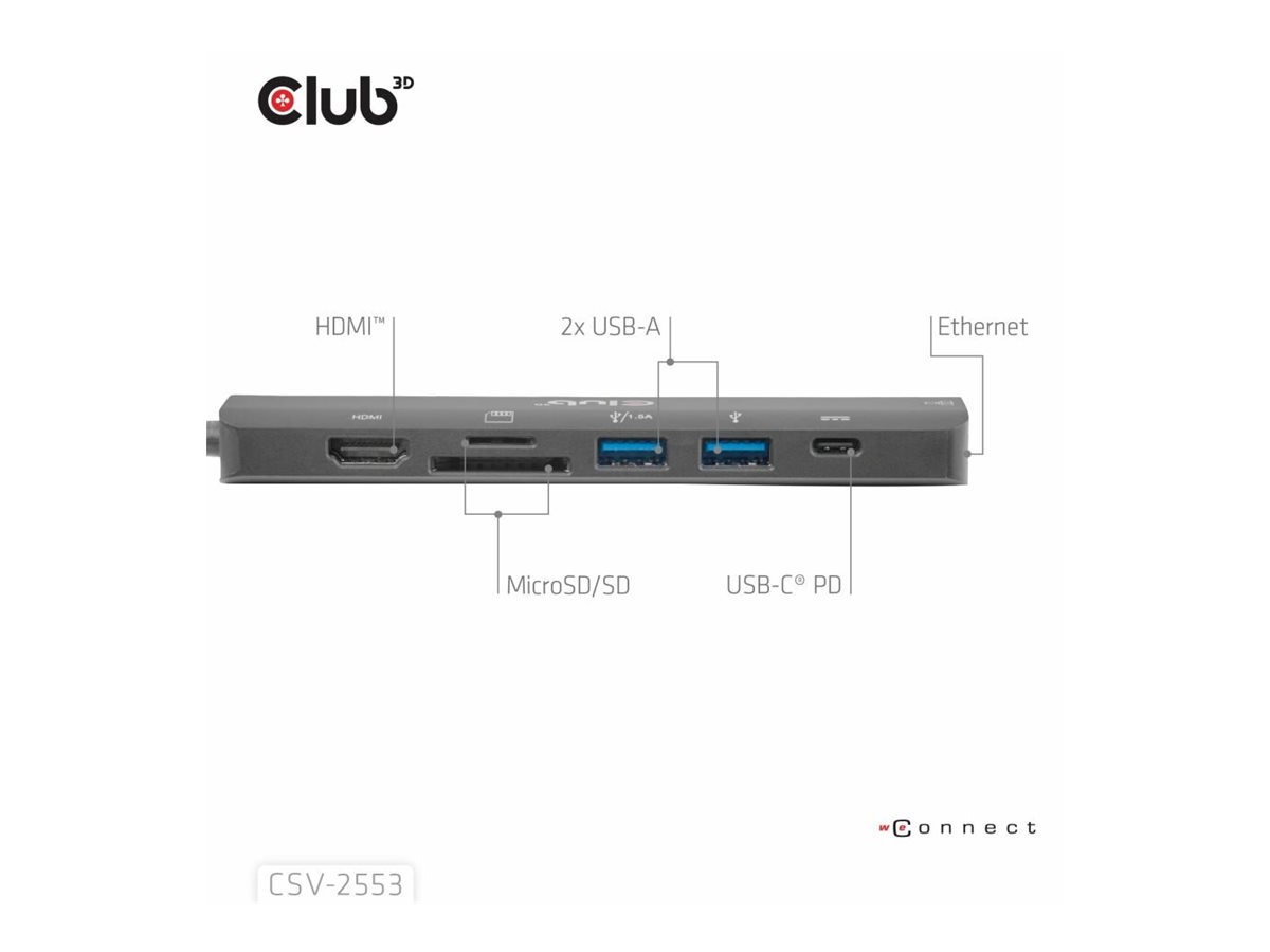 Club 3D Dockingstation - 7 in 1 Hub USB-C* - Digital/Daten - Digital/Display/Video, Ansicht 4
