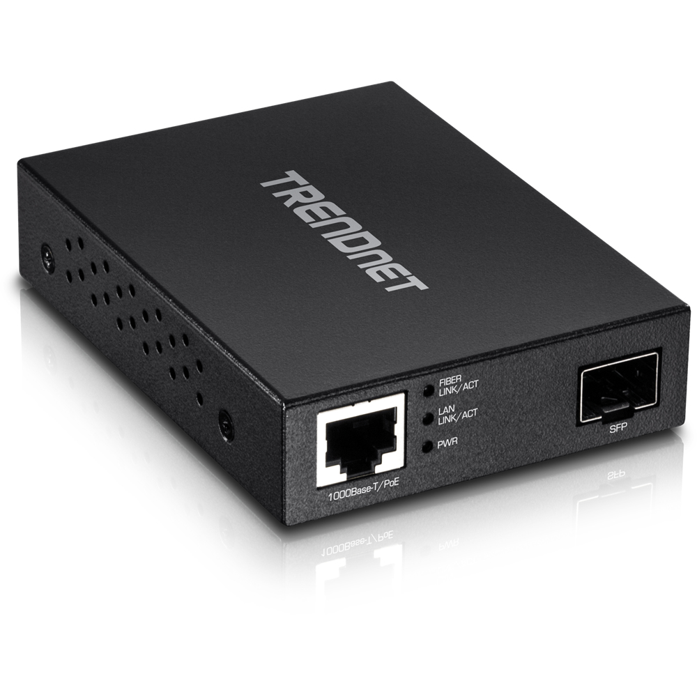 TRENDnet TFC-PGSFP - Medienkonverter - GigE - 1000Base-LX, 1000Base-SX, 1000Base-T - RJ-45 / SFP (mini-GBIC), Ansicht 2