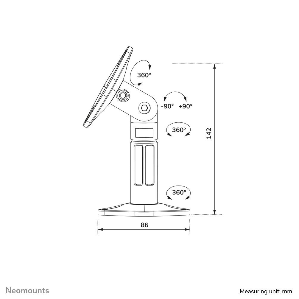 Neomounts SPEAKER-W100 - Befestigungskit (Wand-/Deckenhalterung) - Weiß, Ansicht 2