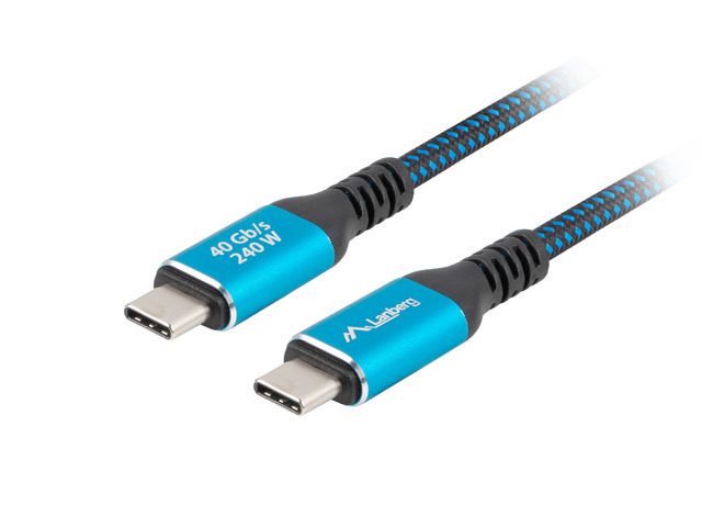 Lanberg USB-C m/m USB4 Kabel 240W 8K 60Hz schwarz/blau - Kabel - Digital/Daten, Ansicht 2