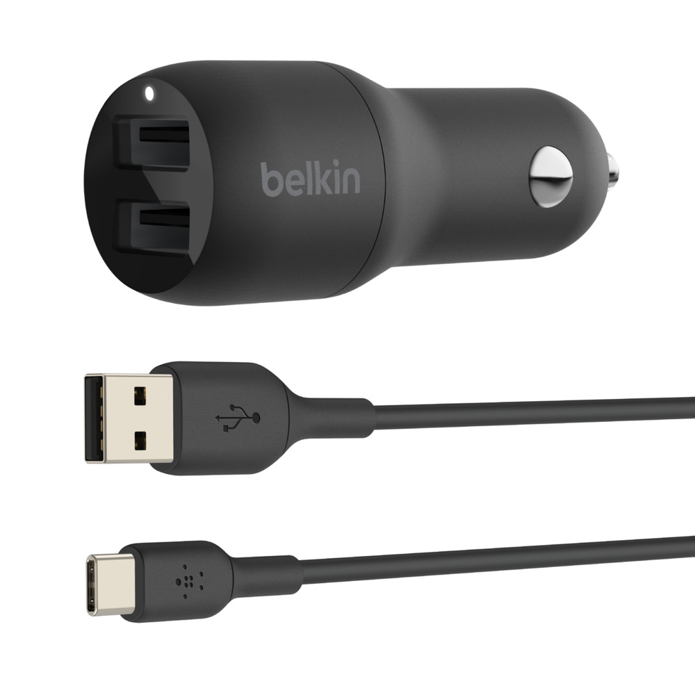 Belkin BoostCharge Dual Charger - Auto-Netzteil - 24 Watt - 4.8 A - 2 Ausgabeanschlussstellen (USB), Ansicht 2