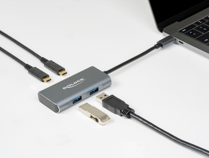 Delock Hub - 2 x USB 3.2 Gen 2 + 2 x USB-C 3.2 Gen 2, Ansicht 3
