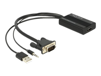 Delock VGA to HDMI Adapter with Audio - Video-  Audio-Adapter - 15 pin D-Sub (DB-15)