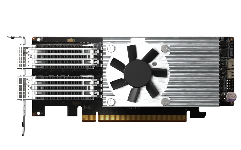 QNAP QXG-100G2SF-E810 - Netzwerkadapter - PCIe 4.0 x16 Low-Profile, Ansicht 2