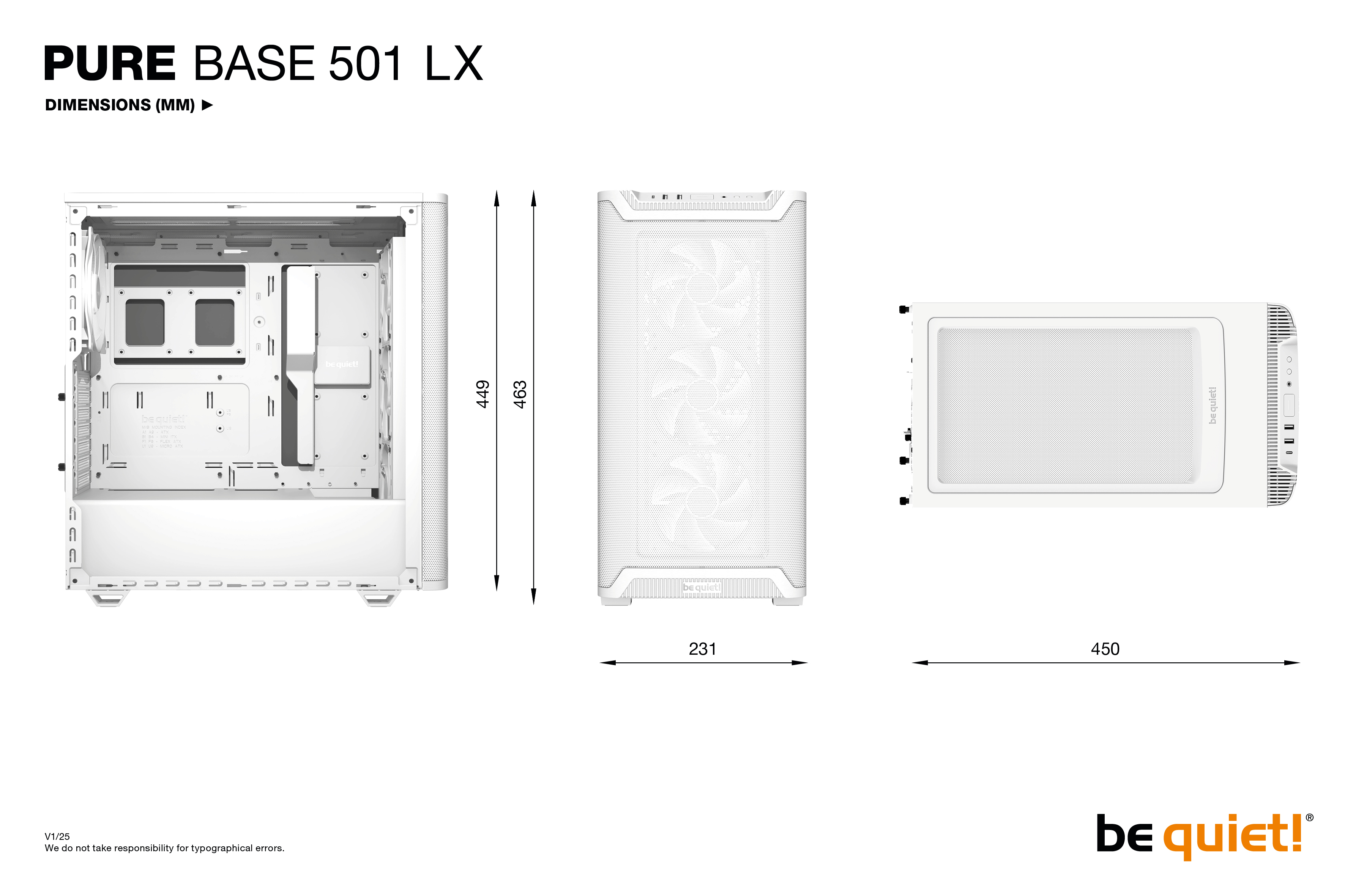 Be Quiet! PURE BASE 501 LX White (weiß), Ansicht 2