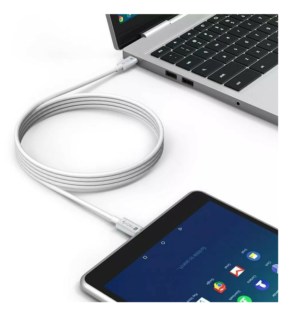 Techly USB4 Gen2 USB-C EPR Kabel 20G 240W zertifiziert 2m weiß - Kabel - Digital/Daten, Ansicht 2