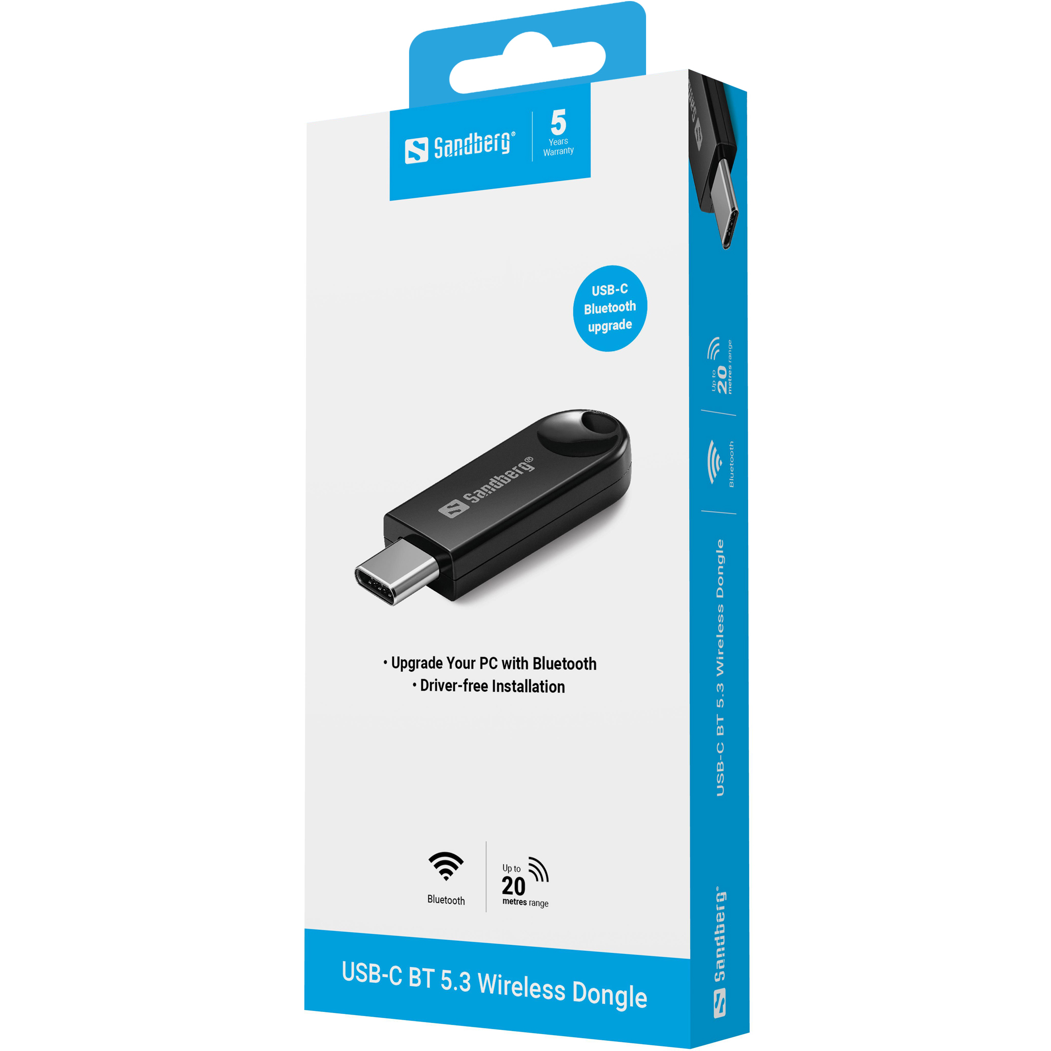 SANDBERG Netzwerkadapter - USB-C 2.0 - Bluetooth, Ansicht 2
