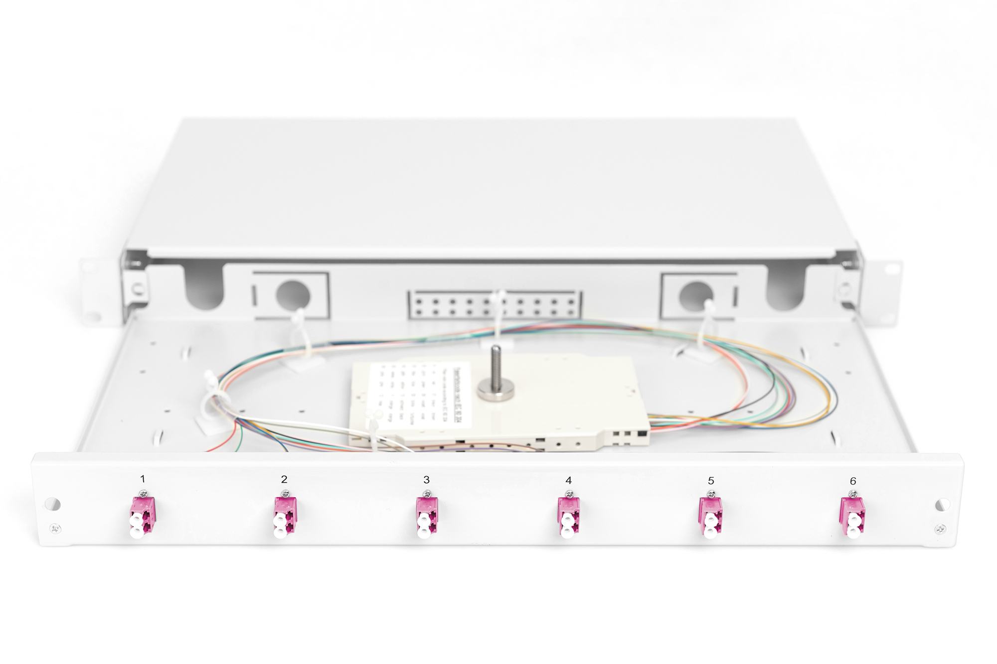 DIGITUS LWL Spleißbox, 1HE, bestückt, LC, OM4, Ansicht 3