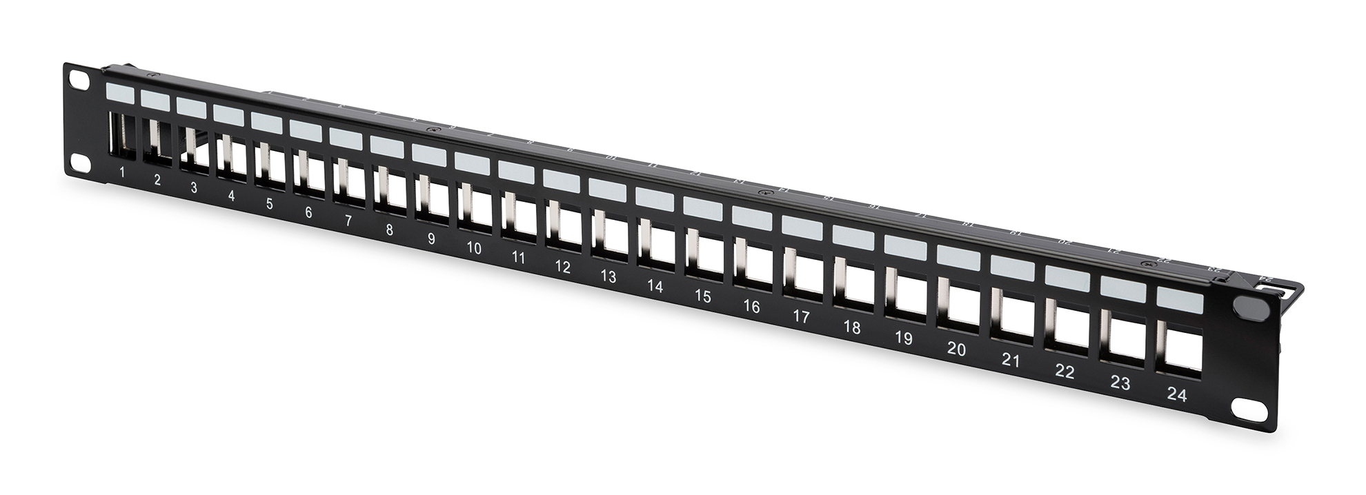 DIGITUS Patch Panel - modular - Rack montierbar - CAT 6a - RJ-45 X 24 - Schwarz, RAL 9005 - 1U - 48.3 cm (19), Ansicht 3