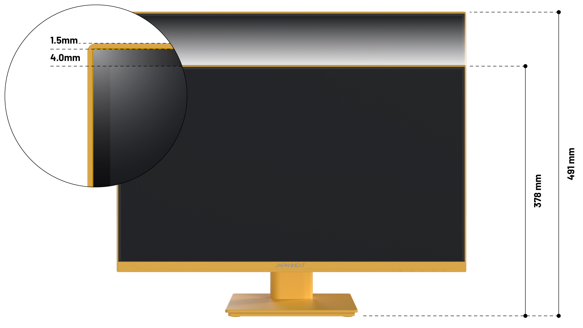 JAPANNEXT JN-I238FHD120F-HSP-YE 16 9 HDMI gelb FHD - Flachbildschirm (TFT/LCD) - 23,8, Ansicht 3