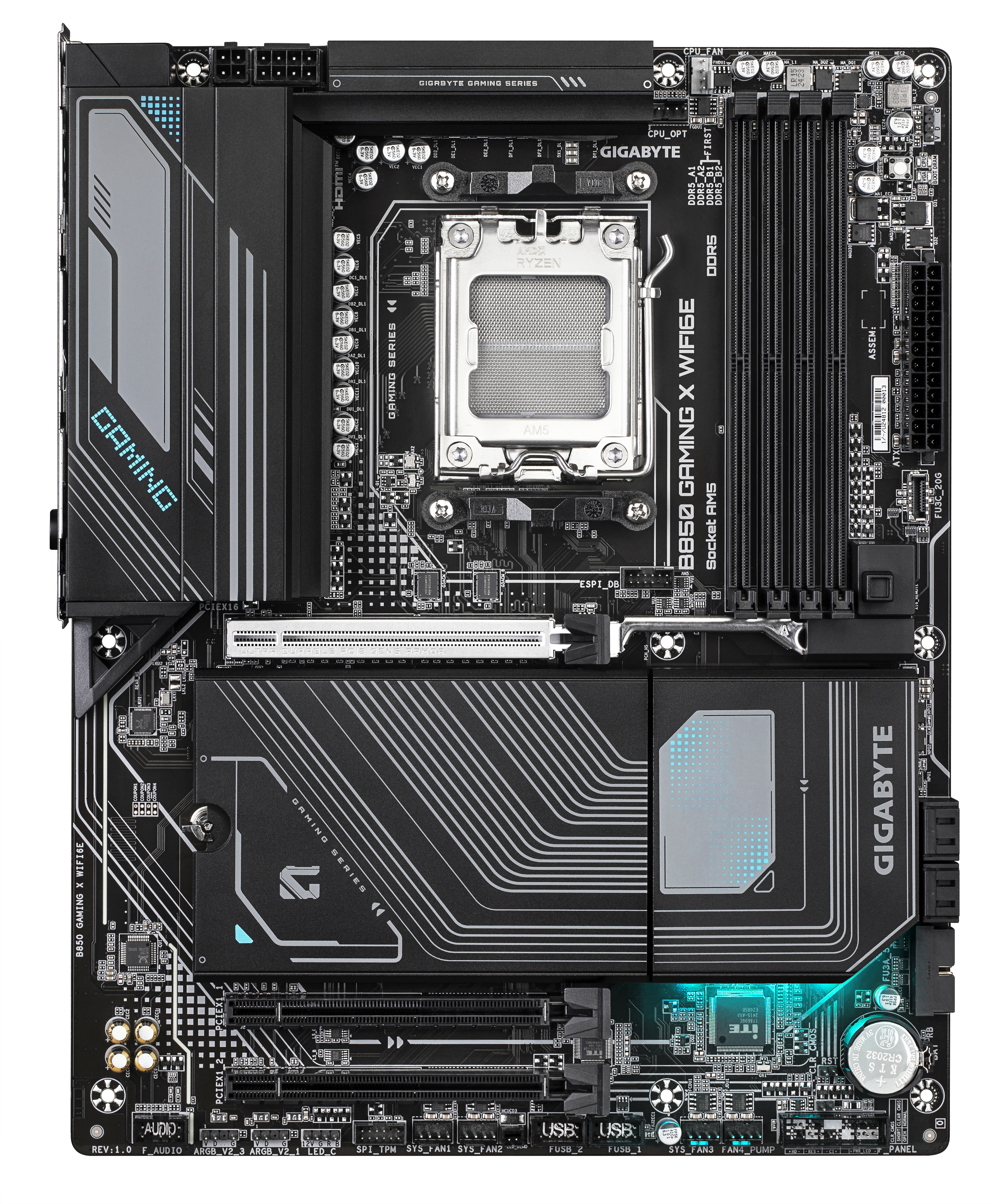 Gigabyte B850 GAMING X WIFI6E ATX Mainboard - AM5 - DDR5, Ansicht 2