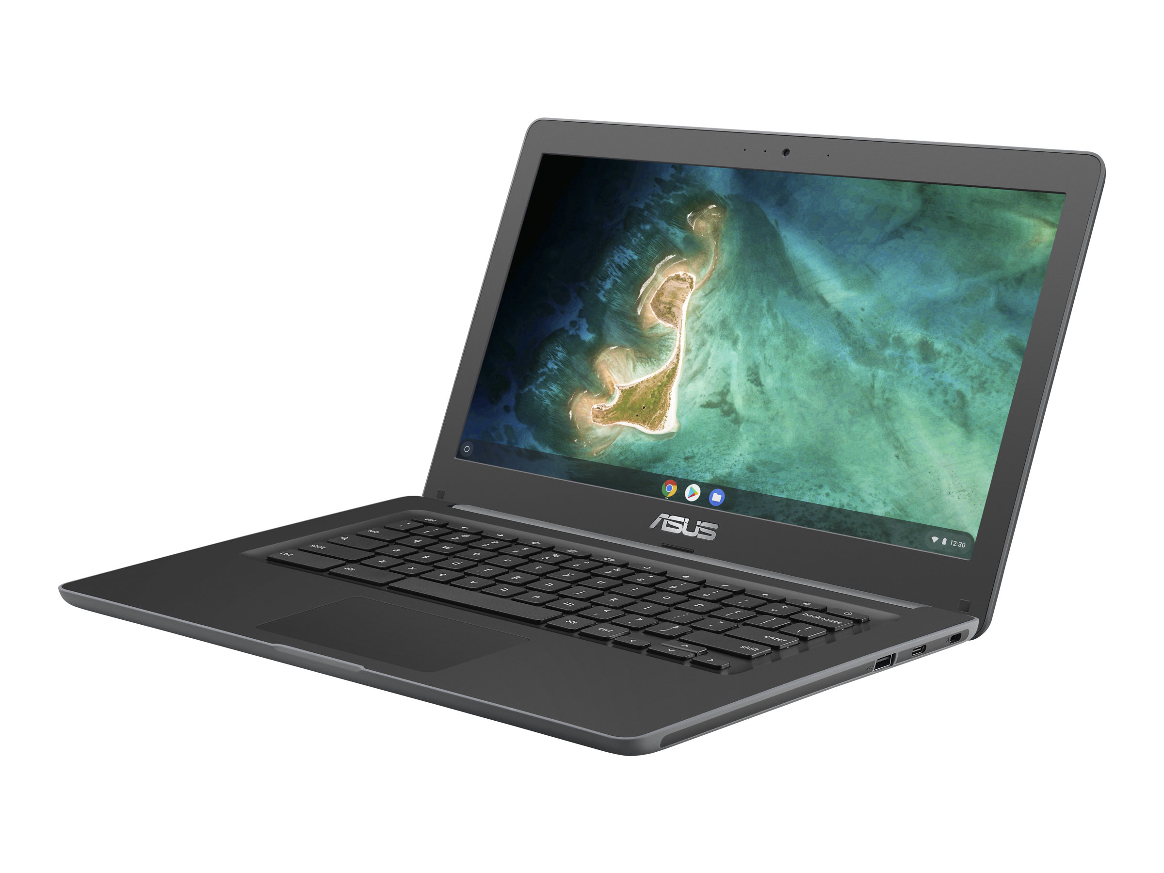ASUS Chromebook C403NA FQ0045 - 180°-Scharnierdesign - Intel Celeron N3350 / 1.1 GHz - Chrome OS - HD Graphics 500 - 4 GB RAM - 32 GB eMMC - 35.6 cm (14")