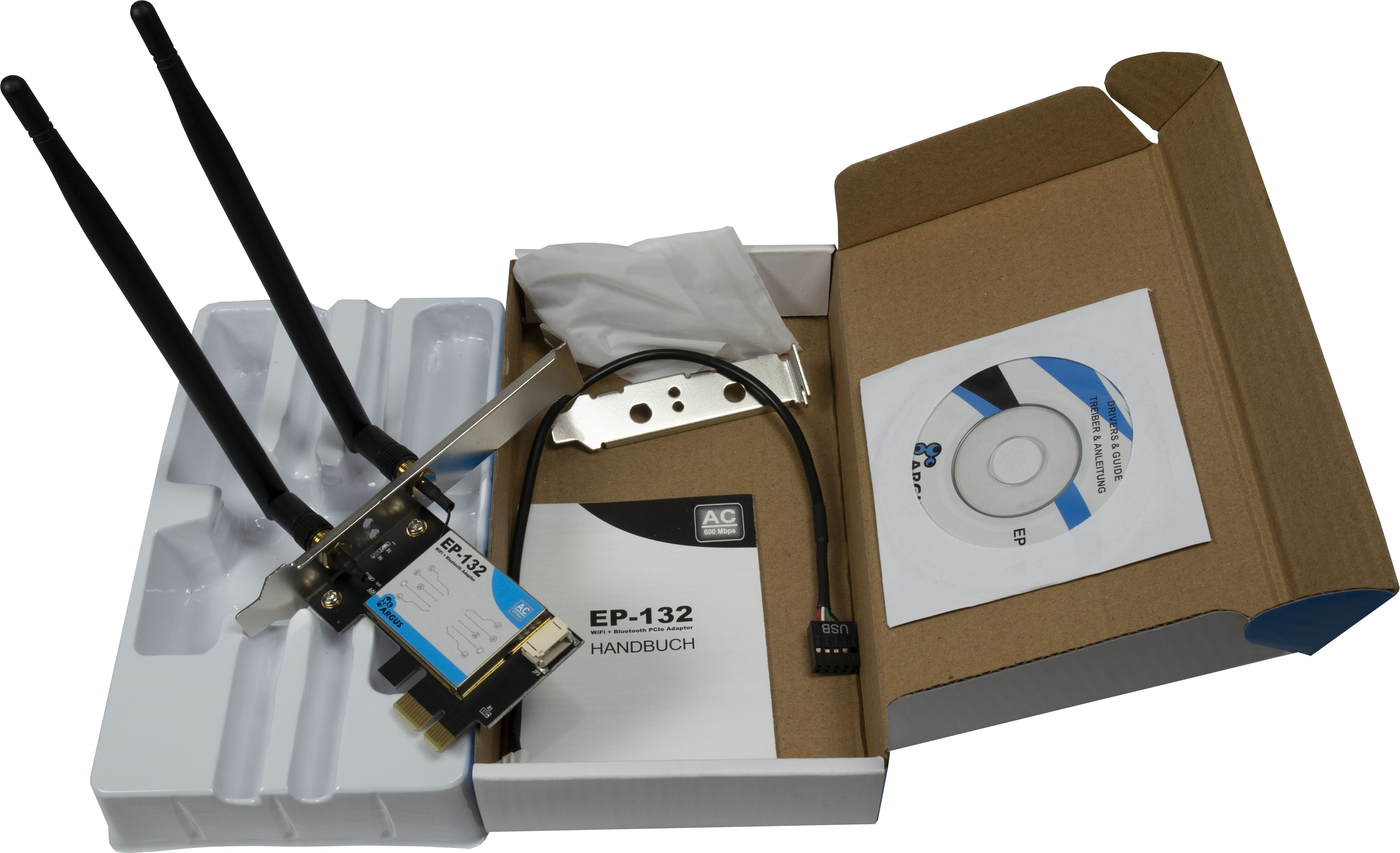 Inter-Tech Wi-Fi 5 PCIe Adapter EP-132 Antenne Bluetooth 4.2, Ansicht 2