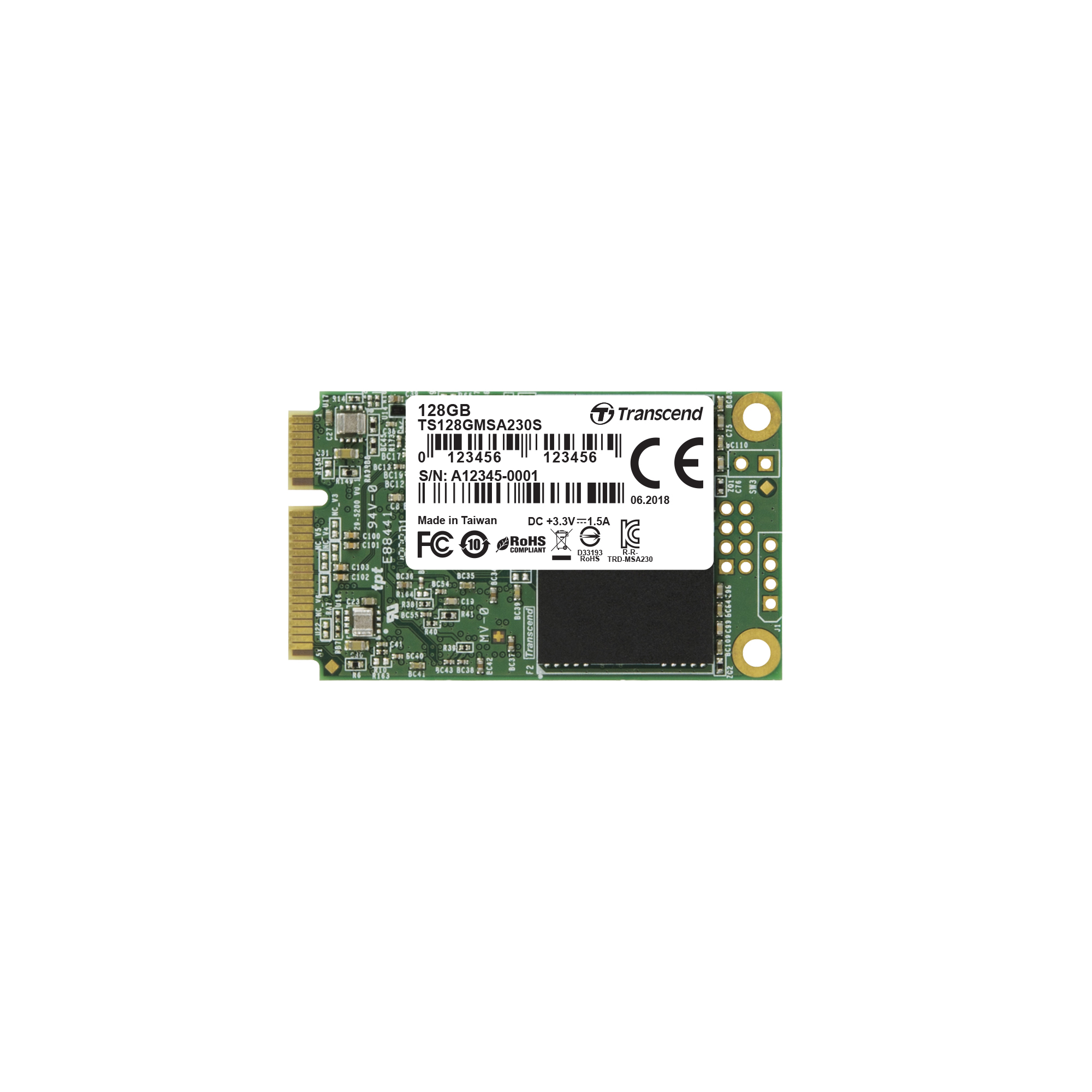 Transcend 230S - SSD - 128 GB - intern - mSATA, Ansicht 2