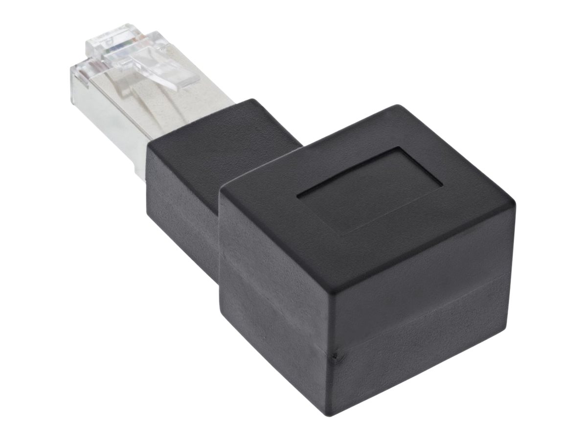 InLine Patchkabel-Adapter Cat.6A - RJ45 SteckerBuchse - 90° nach links gewinkelt