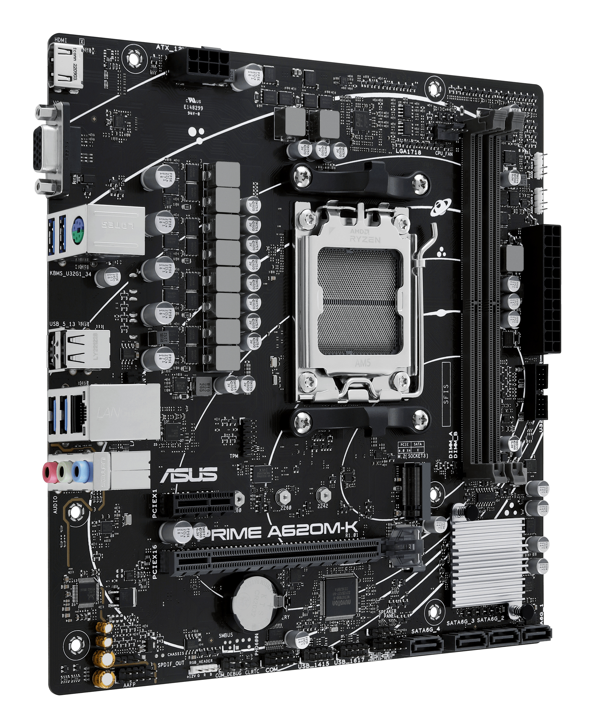 ASUS MB ASUS PRIME A620M-K (AMD,AM5,DDR5,mATX) - AMD Sockel AM5 (Ryzen Zen4), Ansicht 4