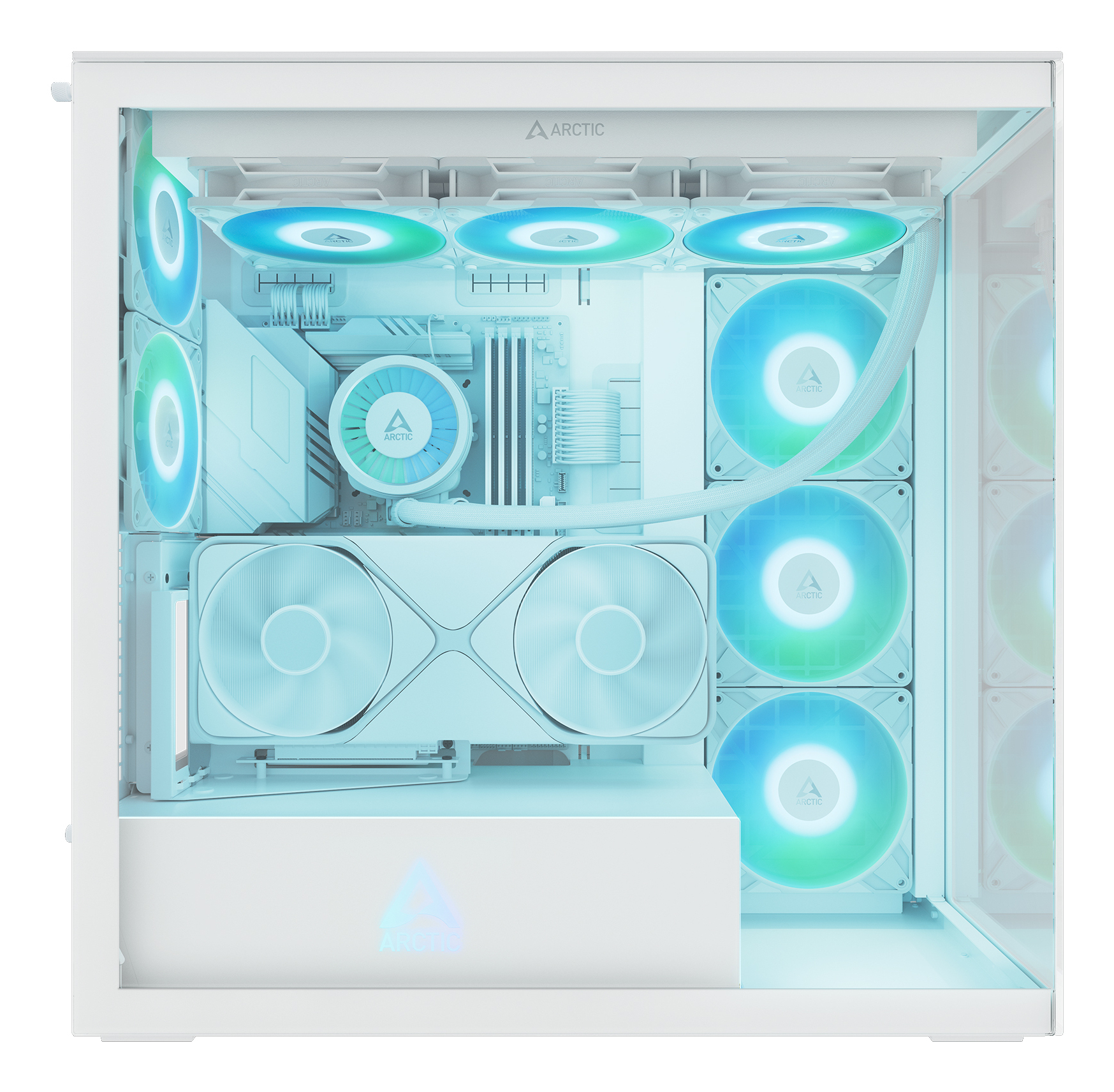 Arctic Geh Xtender White with GPU vertical mount - Midi/Minitower - ATX, Ansicht 4