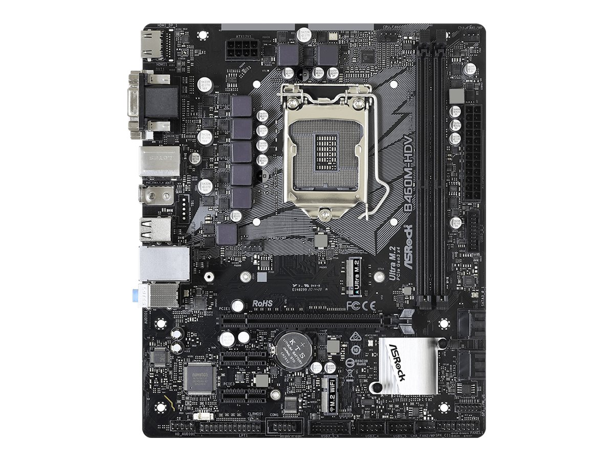 ASRock B460M-HDV - Motherboard - micro ATX - LGA1200-Sockel - B460 - USB 3.2 Gen 1 - Gigabit LAN - Onboard-Grafik (CPU erforderl ASRock B460M-HDV - Motherboard - micro ATX - LGA1200-Sockel - B460 - USB 3.2 Gen 1 - Gigabit LAN - Onboard-Grafik (CPU erforderl
