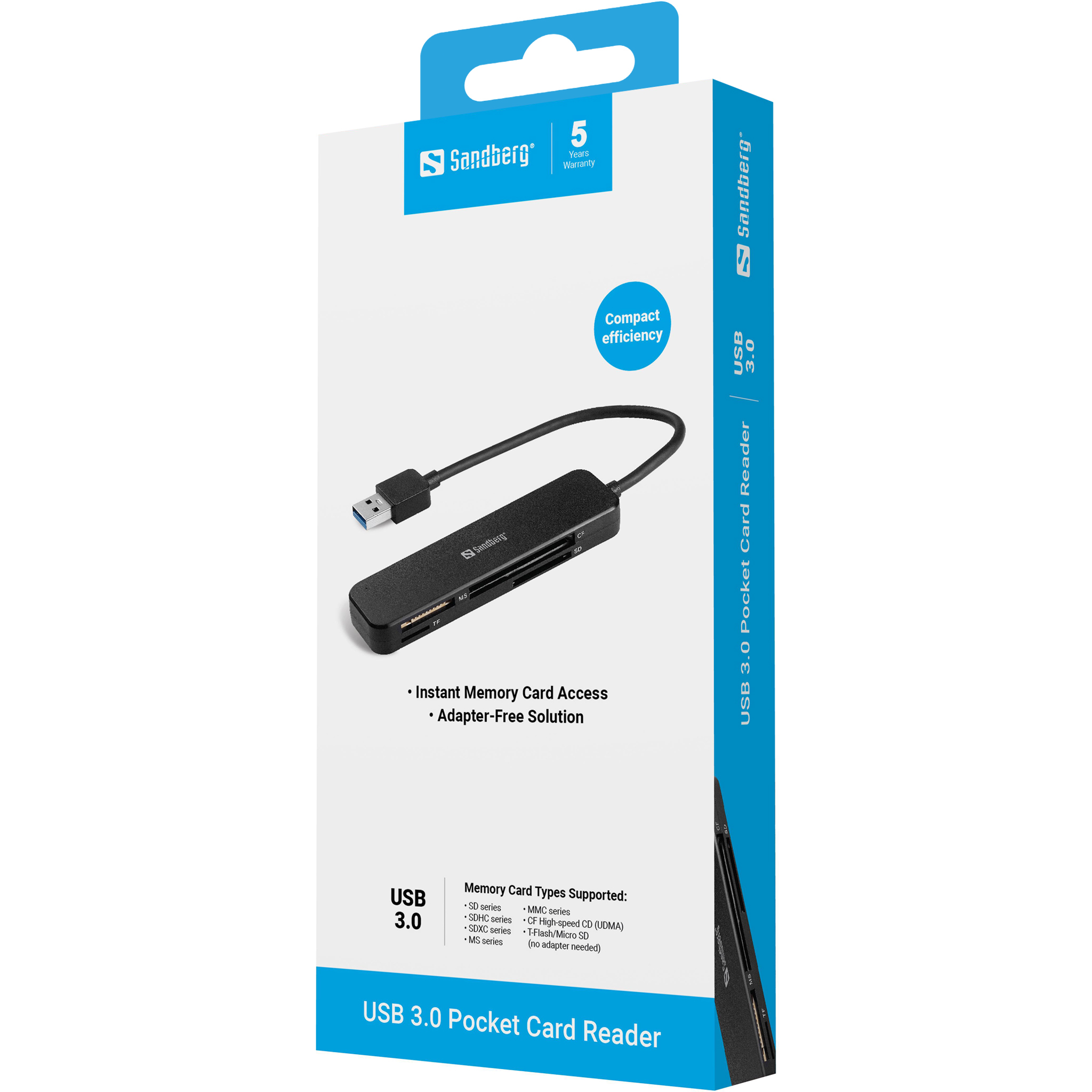 SANDBERG Kartenleser (MS, MMC, SD, TransFlash, microSD, SDHC, SDXC), Ansicht 2