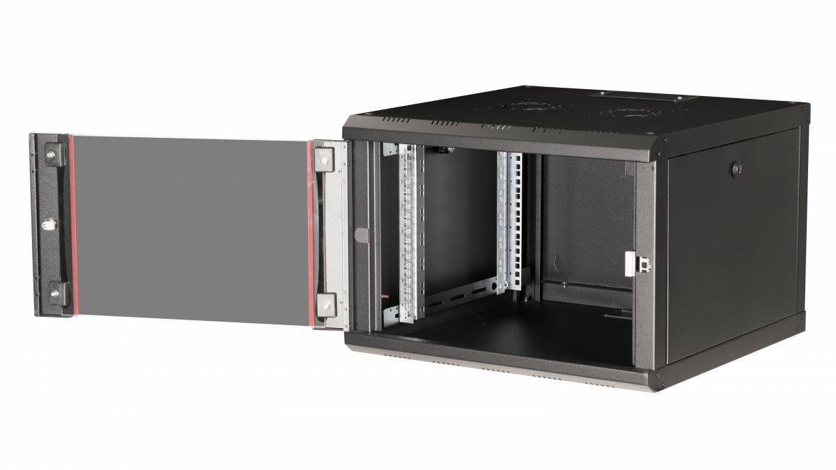 Equip Pro Mount - Schrank Netzwerkschrank - 600x600 mm, mit Glastür, abnehmbare Paneele - Tiefschwarz (RAL 9005), Ansicht 3
