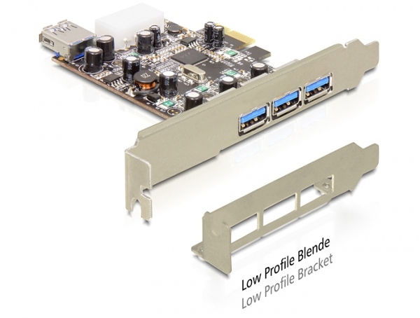 Delock PCI Express Card > 3 x extern + 1 x intern USB 3.0, Ansicht 3