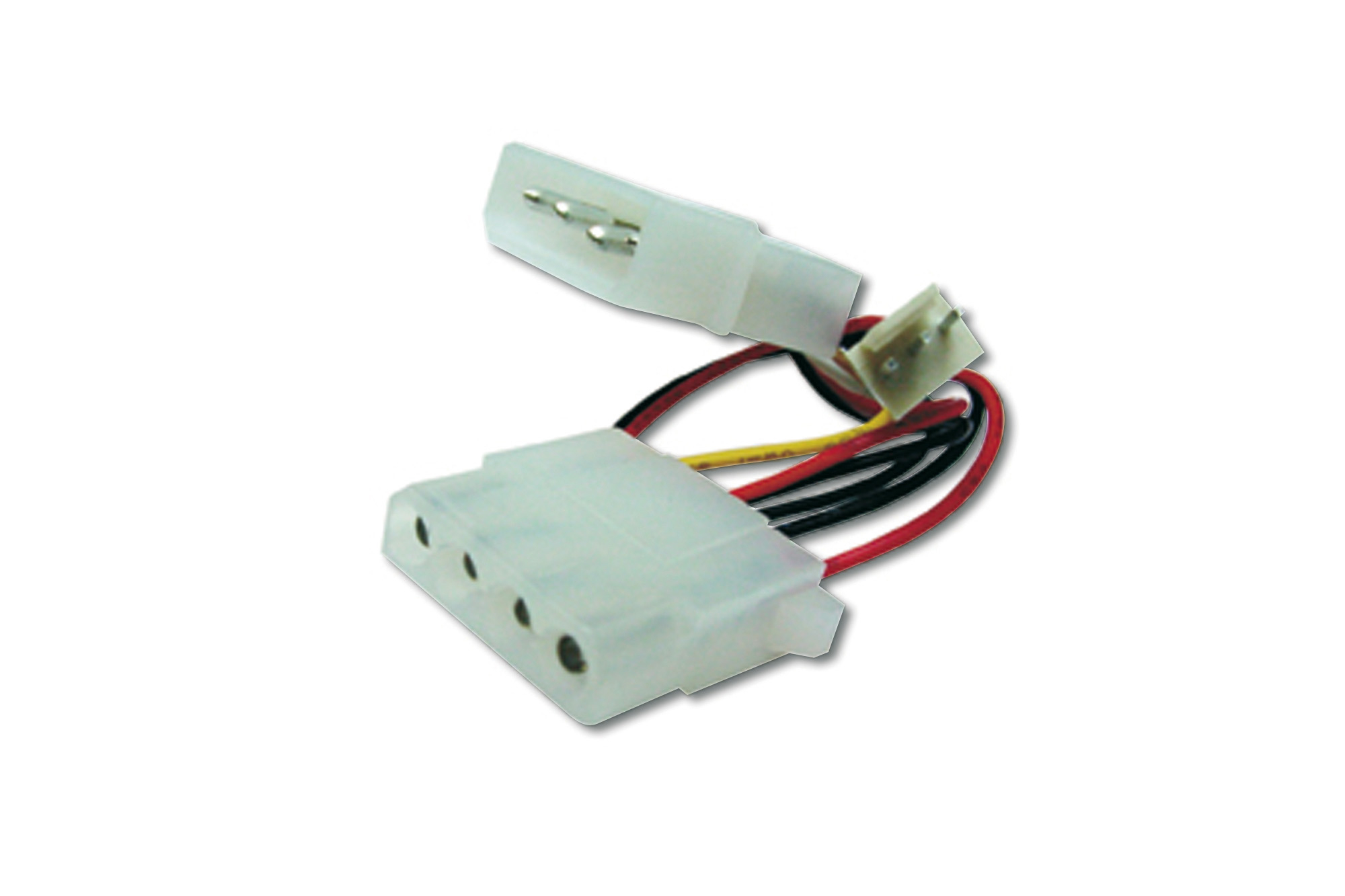 DIGITUS Internes Stromversorgungskabel für Prozessorlüfter, 0,3 m, Molex (4-pin), Molex (4-pin) + Fan (3-pin), Männlich, Weiblich, Gerade