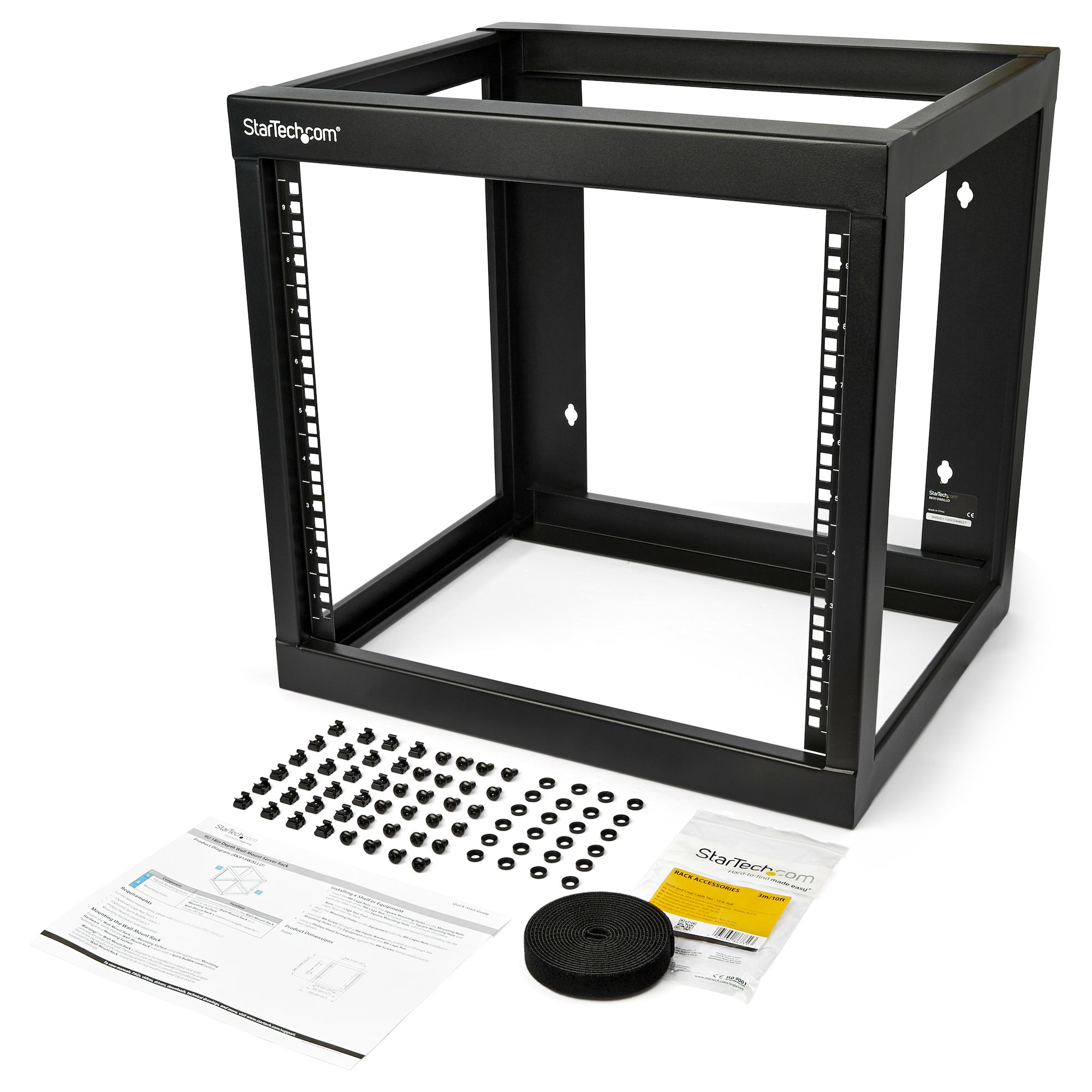 StarTech.com 9U 19 Wall Mount Network Rack 17 Deep 2 Post Open Frame for Server Room/Data/AV/IT/Communication, Ansicht 3
