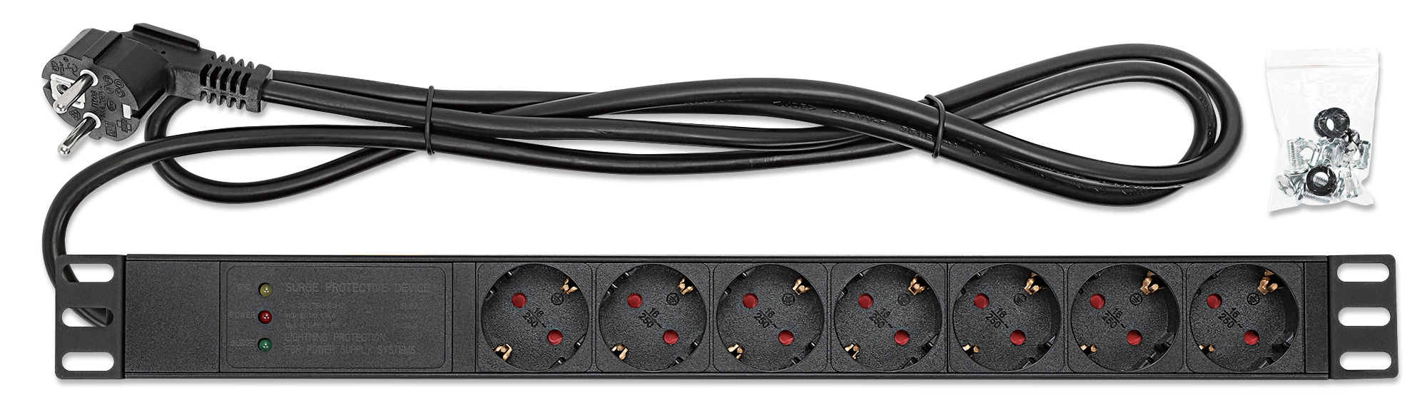 Intellinet Steckdosenleiste 7fach 2m Kabel 1HEÜberspannung - Steckdosenleiste, Ansicht 2