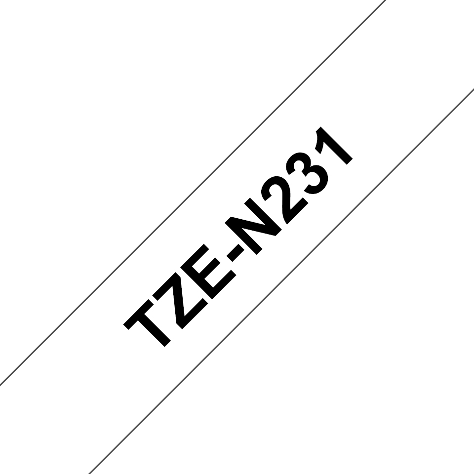 Brother TZe-N231 - Schwarz auf Weiß - Rolle (1,2 cm x 8 m), Ansicht 2
