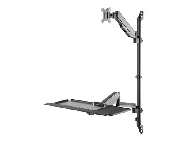 DIGITUS Flexibler Steh-/ Sitz-Arbeitsplatz zur Wandmontage, Single Monitor