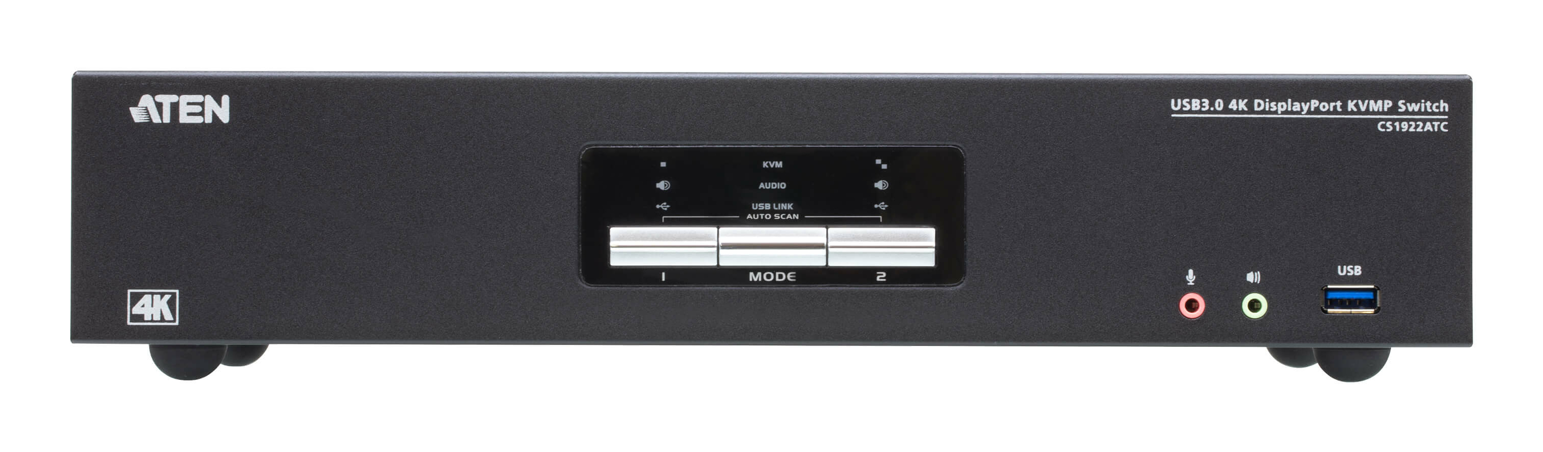 ATEN 2-Port USB True 4K DisplayPort KVM Switch - KVM-Umschalter - 2-Port, Ansicht 4