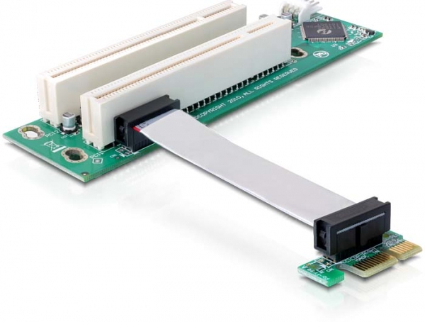 Delock PCI-E/2x PCI, PCIe, PCI, Grün, Weiß, 0,07 m