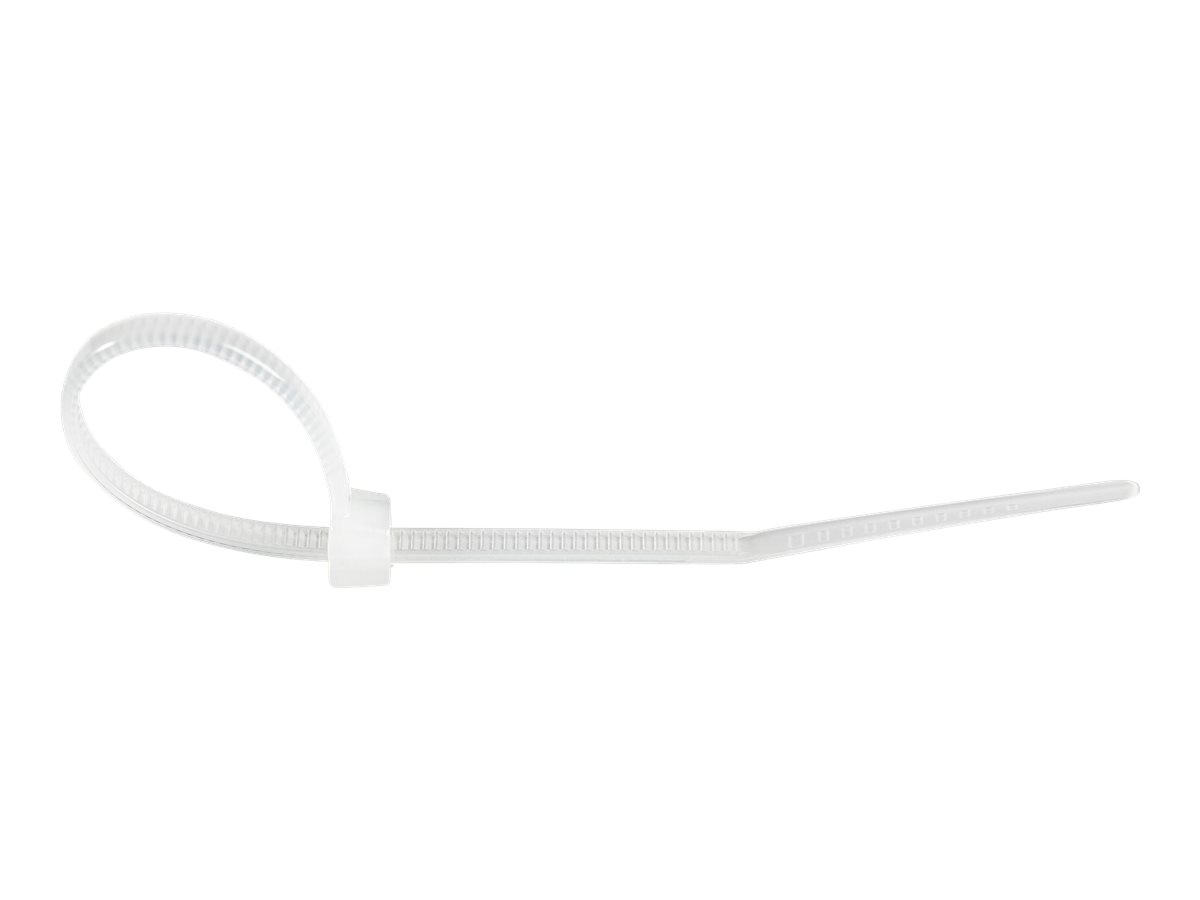 StarTech.com Kabelbinder 100x2 mm - Selbstsichernde Nylon-Kabelbinder mit Gebogener Spitze Bündeldurchmesser bis zum 22 mm 8 kg Zugfestigkeit 94V-2UL 100 Stück - Weiß (CBMZT4N)