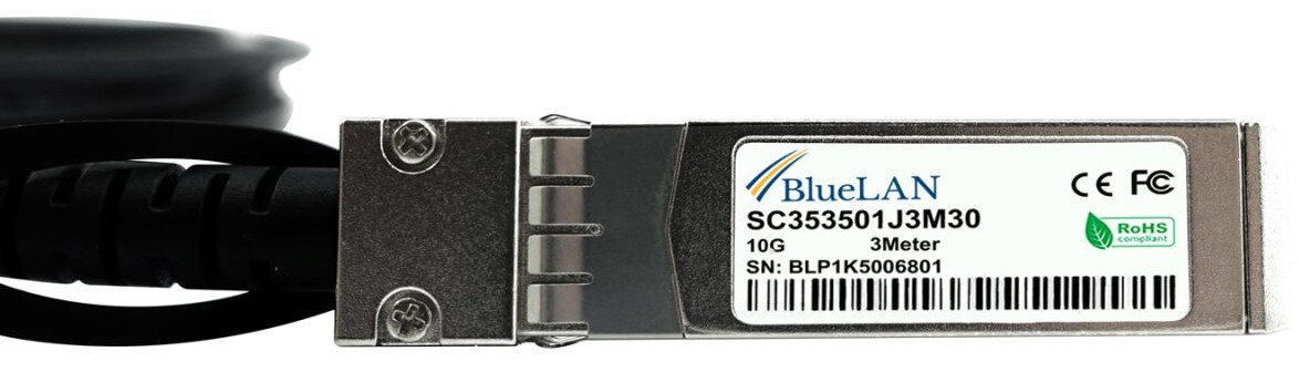 BlueOptics FlexFabric X240 JD096C kompatibles BlueLAN DAC SFP+ SC353501J1M30, Ansicht 3