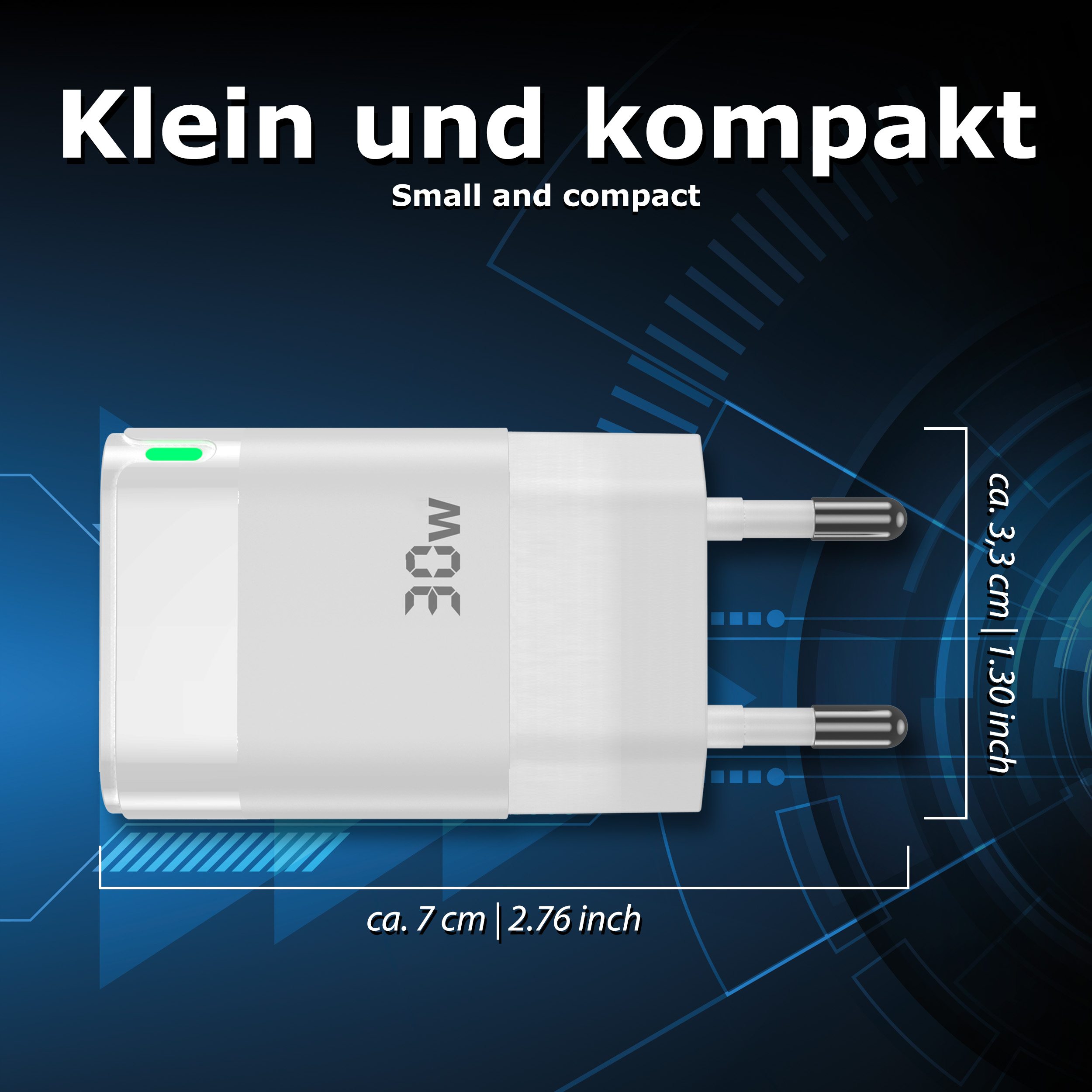 PEDEA Mini SchnelladegeraetDual 1xC 1xA weiß, Ansicht 4