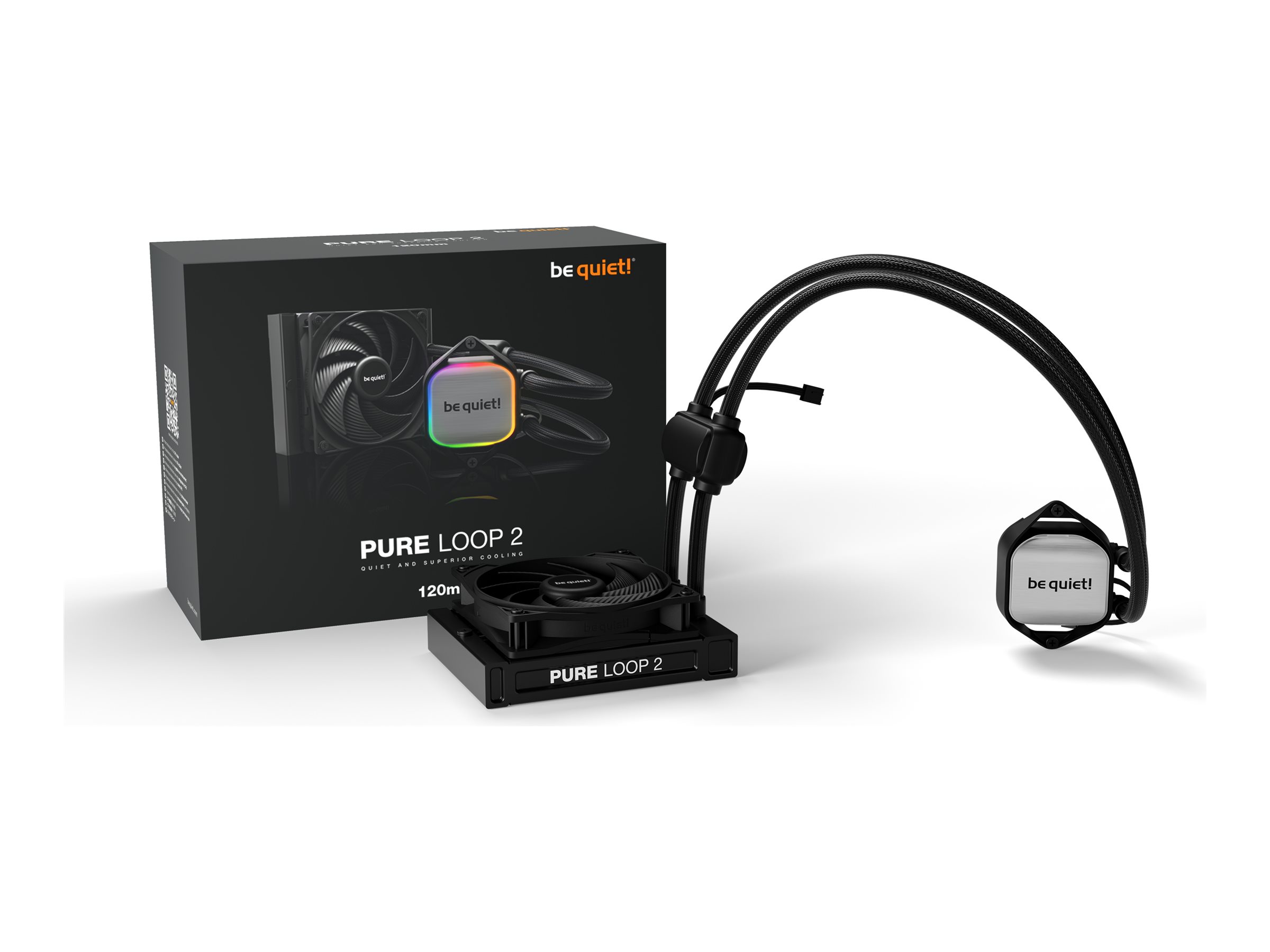 Be Quiet! Pure Loop 2 - Prozessor-Flüssigkeitskühlsystem - Kühlergröße: 120 mm - (für: LGA1700 LGA1200 LGA1150 LGA1151 LGA1155 AM5 AM4)